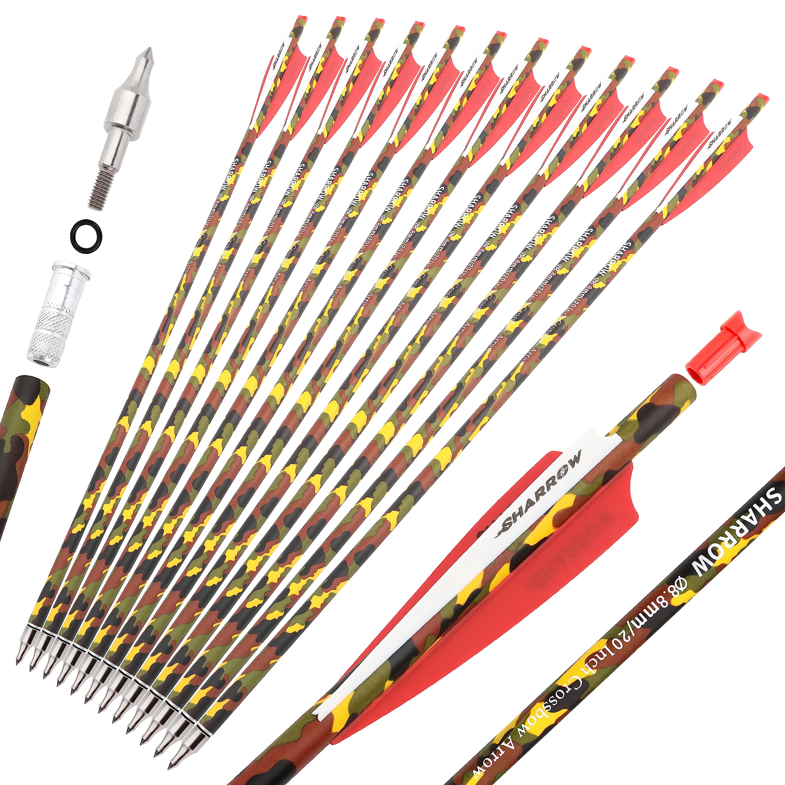 Carbon Crossbow Bolts 16-22 Inch for Hunting - 6/12PCS