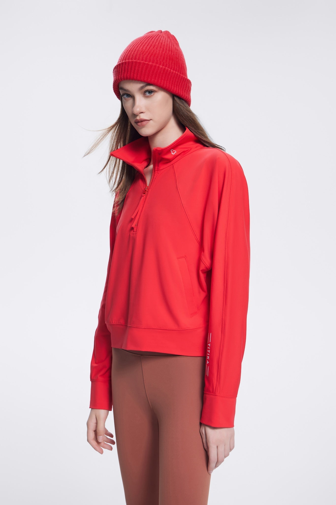 Nina Half Zip Sweatshirt for Women - Cozy Fleece Pullover with Kangaroo Pocket | Perfect for Casual Wear, Workout & Outdoor Activities