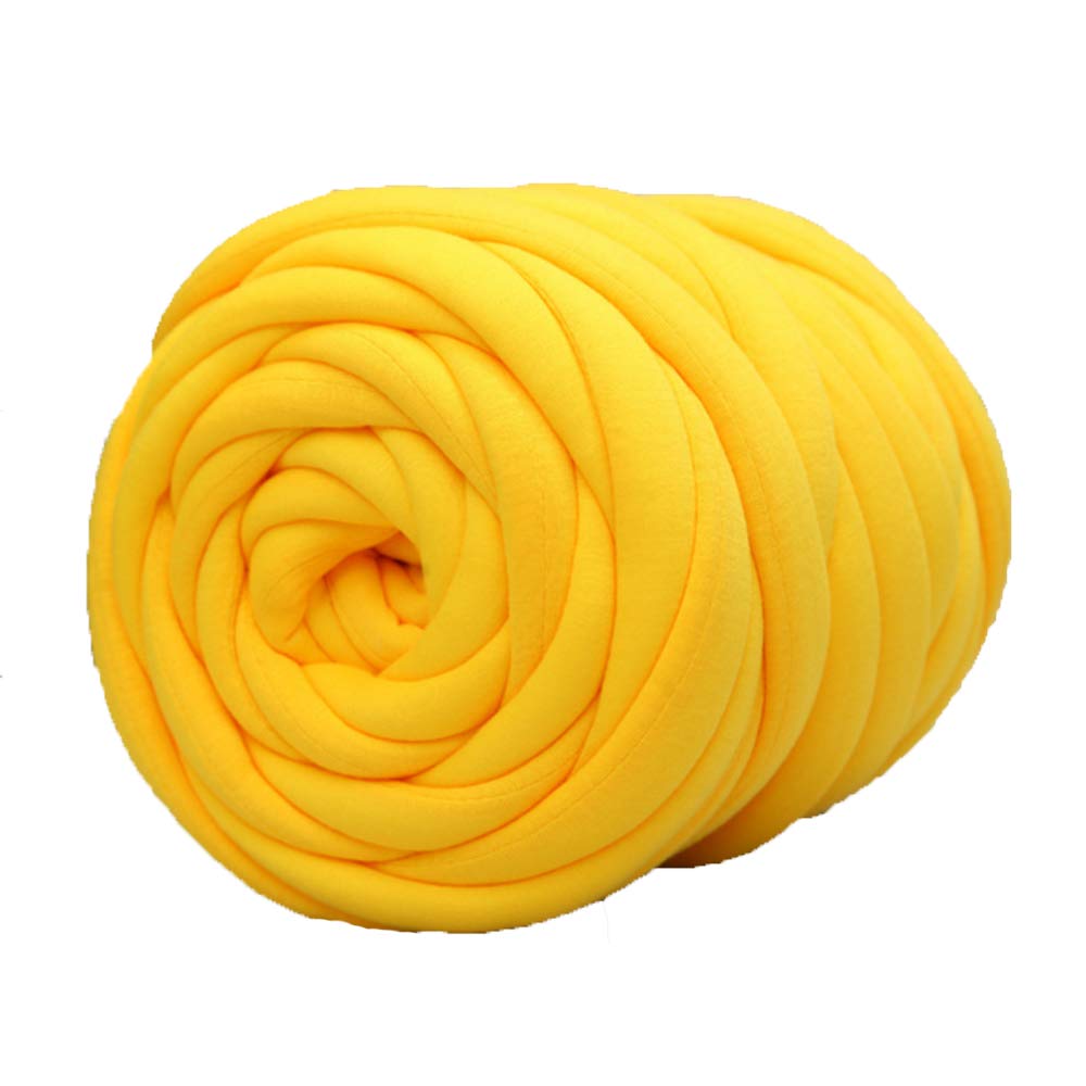 Super Thick Chunky Knitting Yarn - 2kg/4.4lb Bulk Cotton Tube Yarn for Hand Knitting, Arm Knitting & Blanket Making | Vegan, Jumbo Braid Yarn in Yellow | Perfect for DIY Chunky Blankets, Scarves & Home Decor Projects