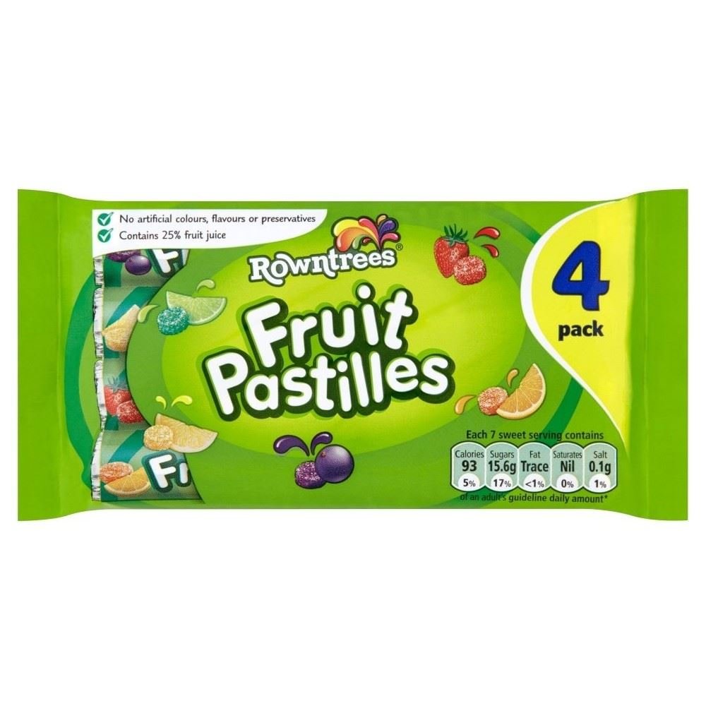 Rowntree's Fruit Pastilles 4x52.5g Pack of 2 - Chewy Candy Sweets for Kids, Parties & Movie Nights - Delicious Mixed Fruit Flavors