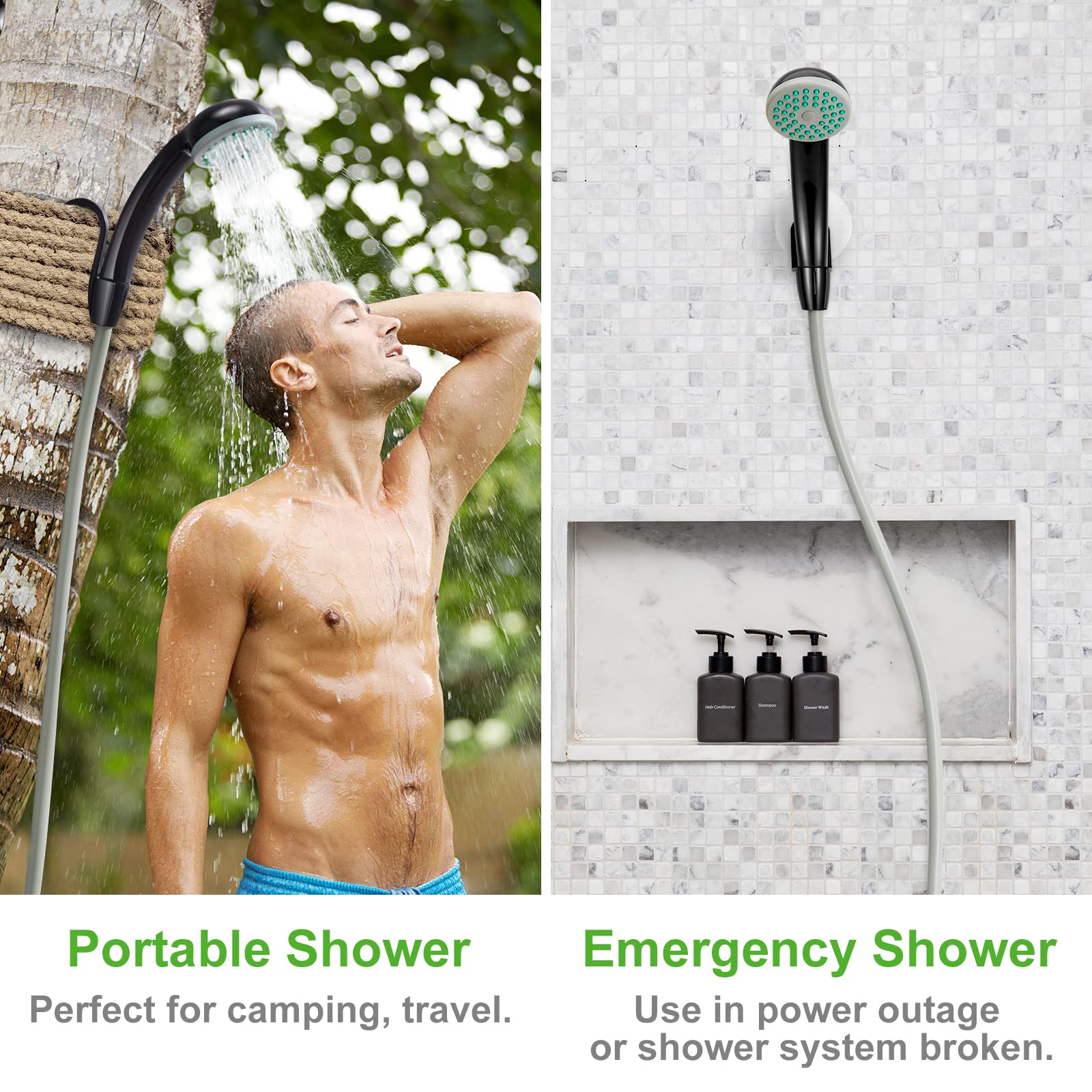 **KEDSUM Rechargeable Portable Camp Shower Pump with Handheld Sprayer - Outdoor Shower for Camping, Hiking, Travel & RV Use - Ideal for Beach, Backpacking & Emergency Preparedness**