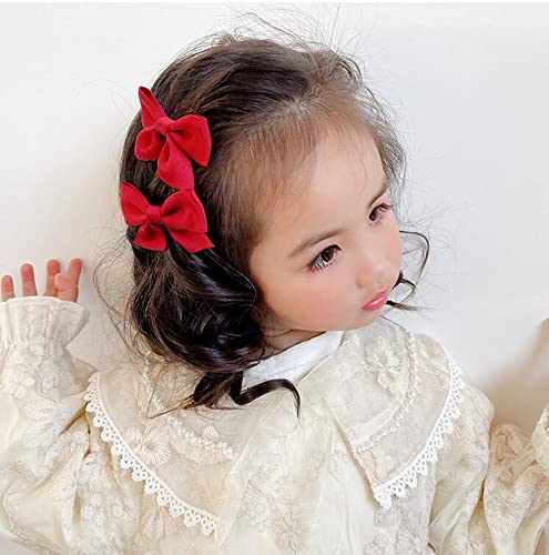 Burgundy Bow Hair Clips for Women & Girls - Party Hair Accessories for Holidays & Events