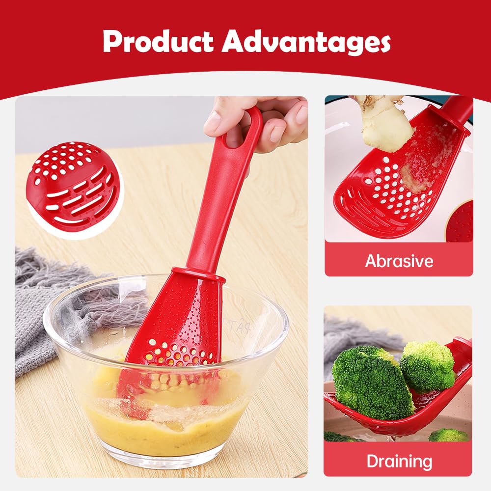 Premium 3-Piece Kitchen Cooking Spoon Set - Food Grade, Heat-Resistant Slotted & Solid Spoons for Draining, Mashing, Grating - Ideal for Cooking, Baking, Frying & Serving Pasta, Soup & Vegetables