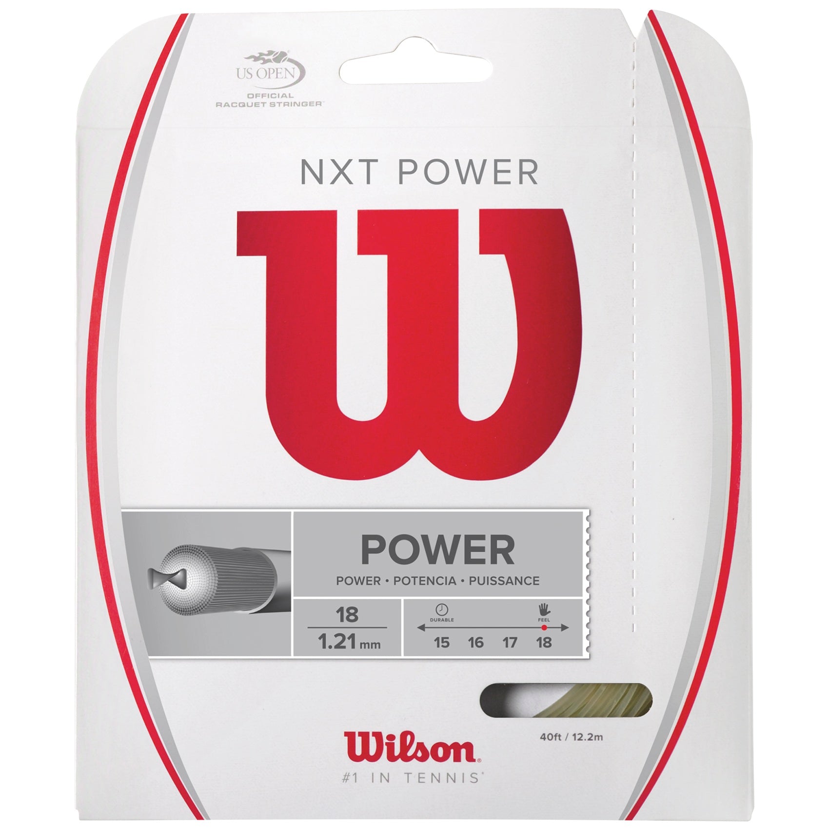 Wilson NXT Power Tennis String - High-Performance Tennis Racket String for Enhanced Control & Durability | Perfect for Competitive Play & Training Sessions
