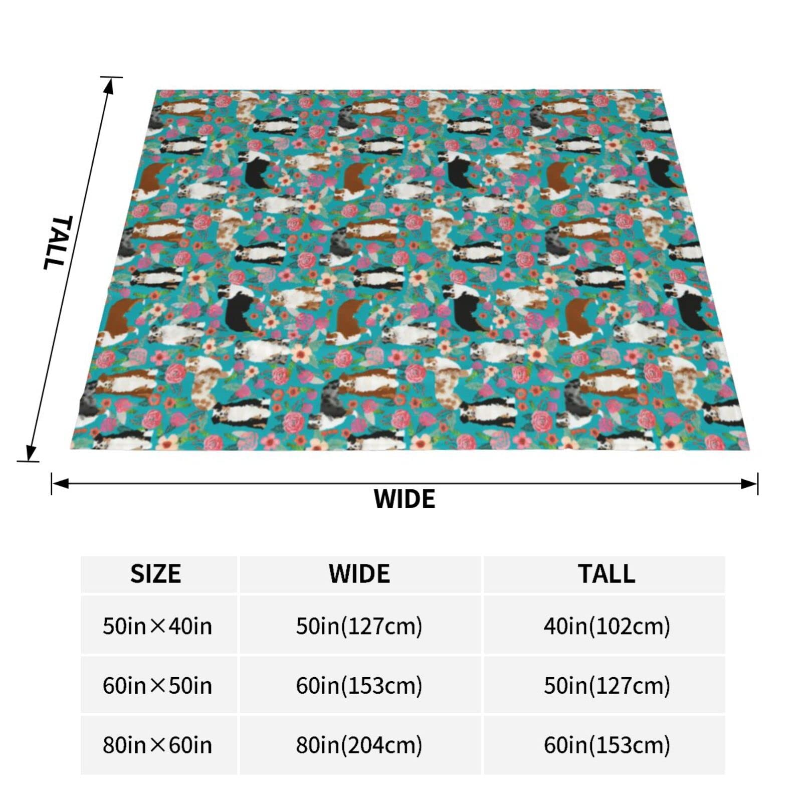 Australian Shepherd Dogs Floral Throw Blanket | Ultra Soft Micro Fleece Blanket for Bed, Couch & Living Room | Cozy Home Decor for Adults & Pet Lovers | Perfect for Reading Nooks, Movie Nights & Cuddling with Pets