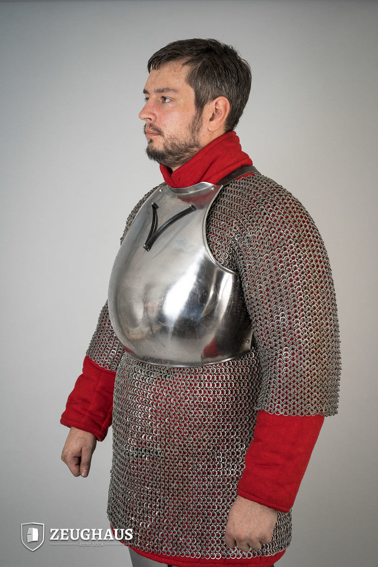 14th Century Medieval Breastplate - 1.6mm Polished Steel Armor for LARP, Cosplay & Historical Reenactment