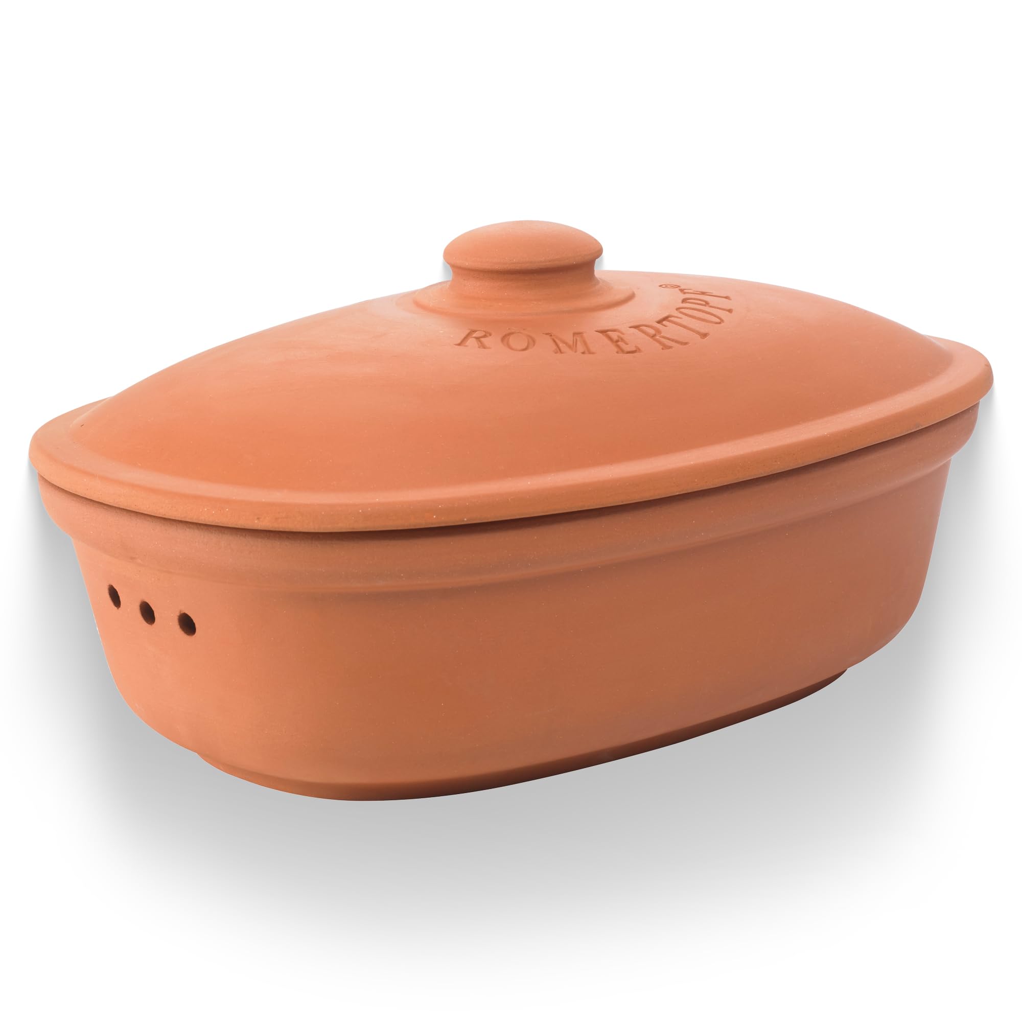 Romertopf Oval Ceramic Bread Keeper | Natural Terracotta Bread Storage Pot for Freshness - 15.7