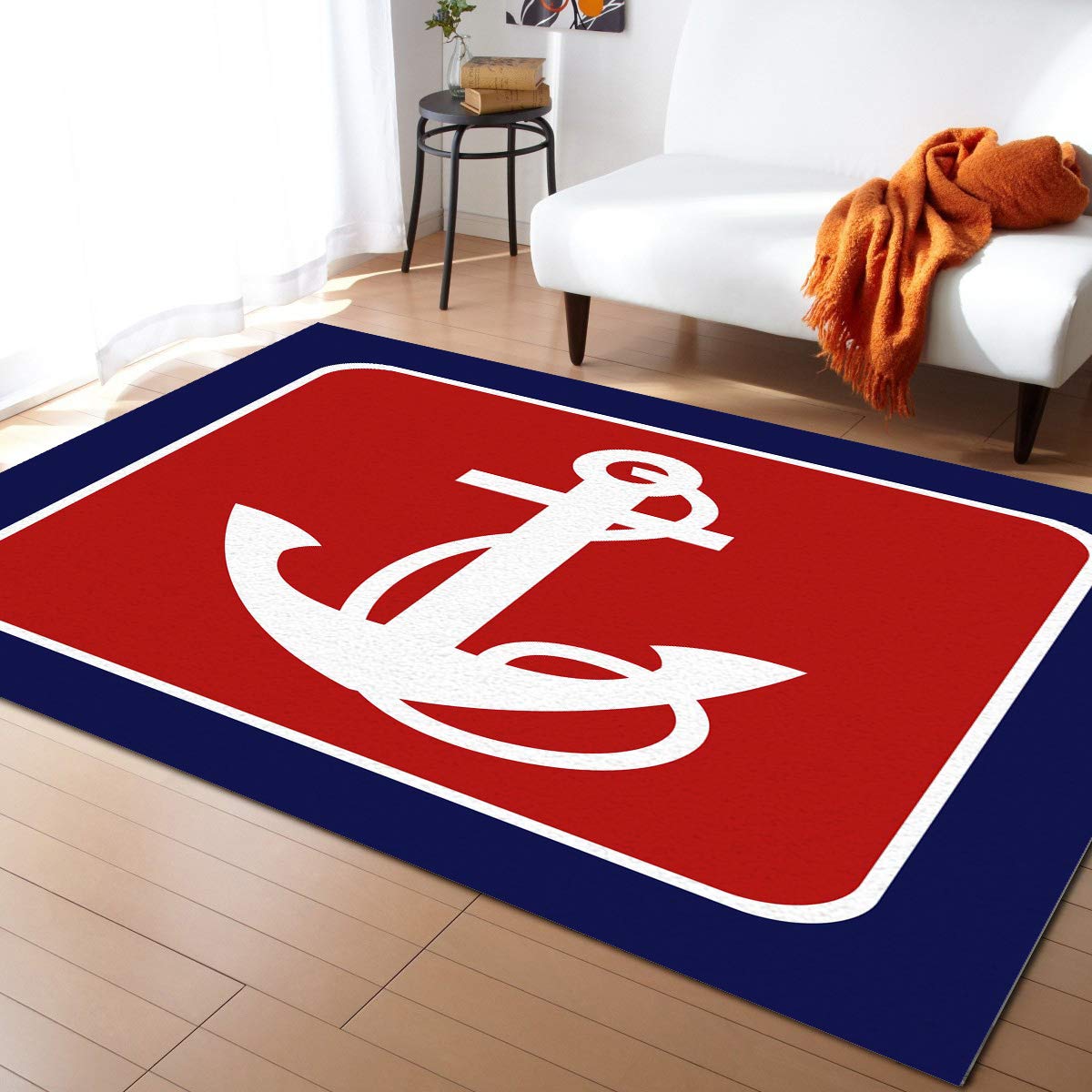 Non-Slip Washable Indoor/Outdoor Accent Rug - 5x8ft Bathroom Mat, Front Door Carpet for Bedroom & Kitchen - Waterproof Floor Mats for High Traffic Areas, Pets & Kids