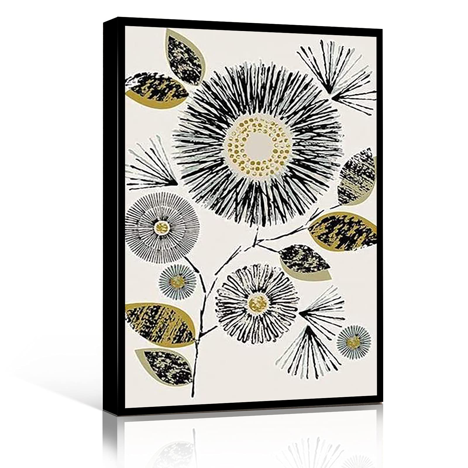 Nordic Style Framed Canvas Wall Art - 16x24 Inches Modern Home Decor for Living Room, Bedroom & Beach House - Perfect for Coastal, Boho & Scandinavian Interior Design