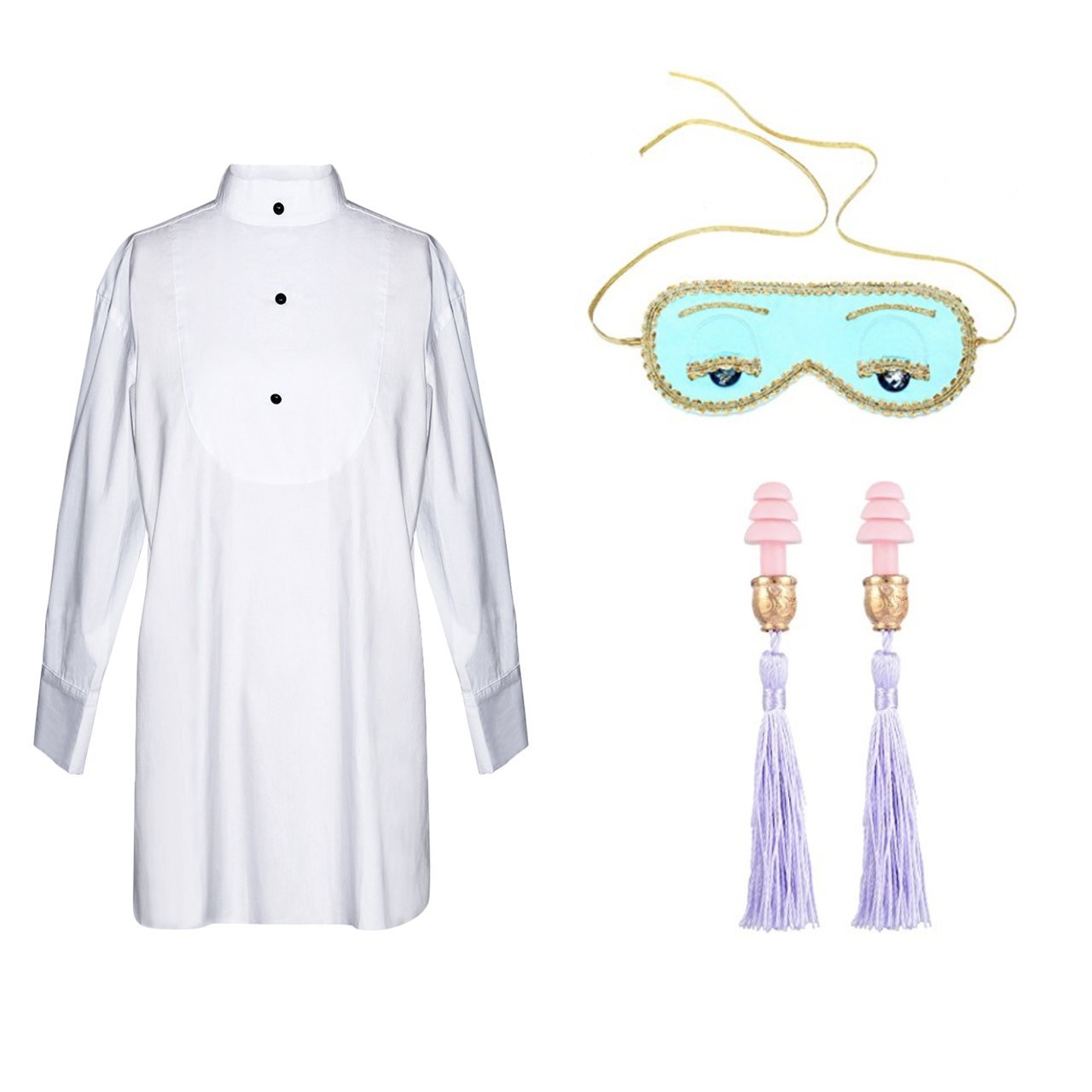 Utopiat Audrey Style Sleep Shirt & Eye Mask & Earplugs Set for Women - Soft Comfortable Sleepwear & Travel Essentials for Better Sleep at Home or on the Go