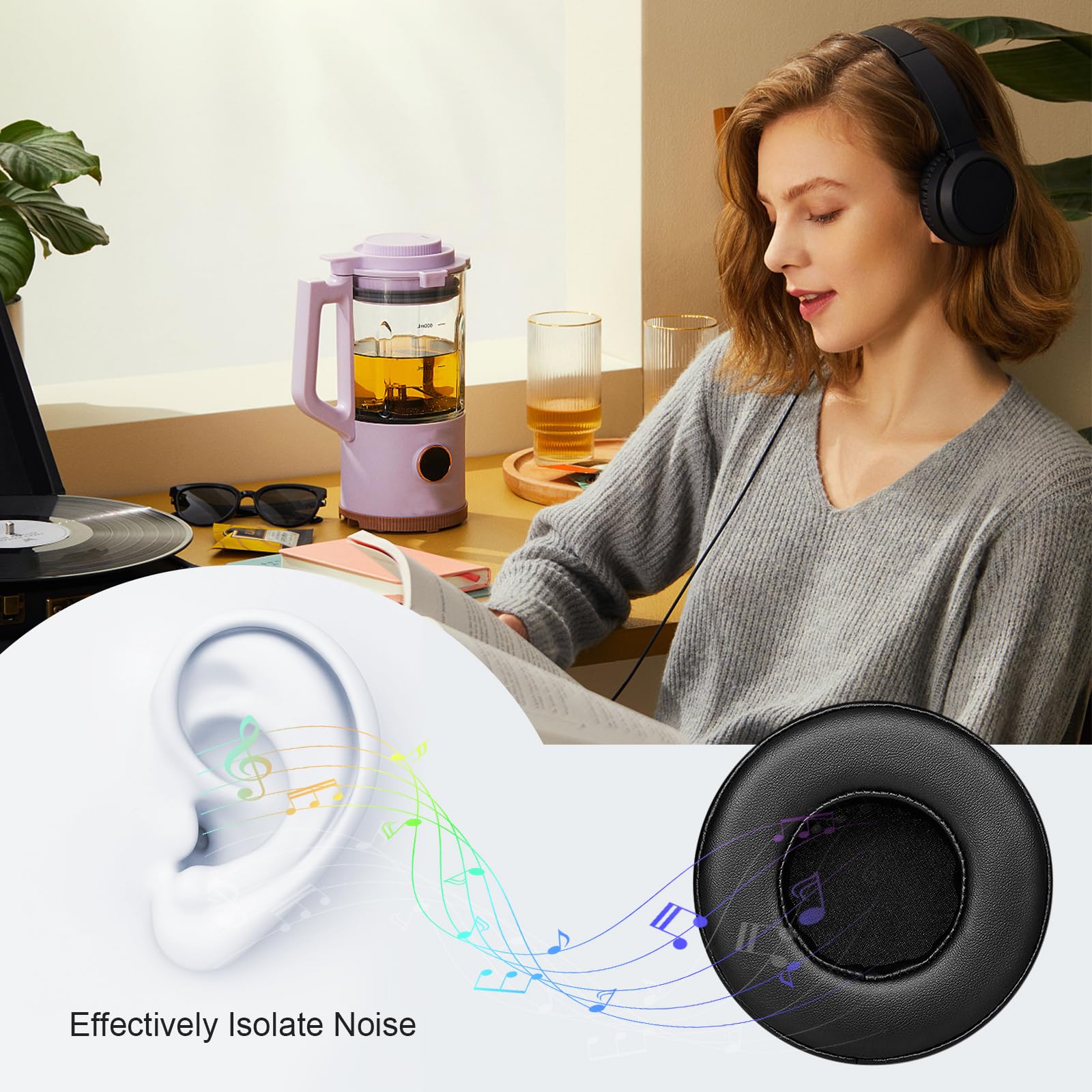 Premium Extra Thick Replacement Earpads for Skullcandy Hesh & Hesh 2 Wireless Headphones - Noise Isolating Memory Foam Cushions | Perfect for Gaming, Travel & Work Comfort