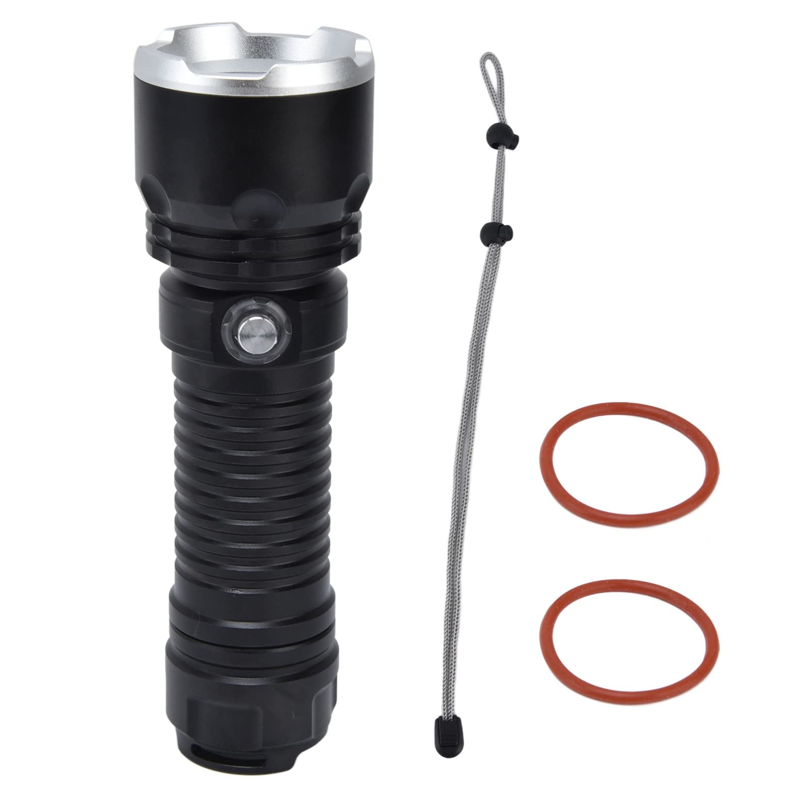 Zerodis IPX6 Waterproof Dive Light - Adjustable Brightness Aluminum Alloy Underwater Flashlight for Scuba Diving, Night Fishing & Pool Exploration | Durable, Portable Handle Light