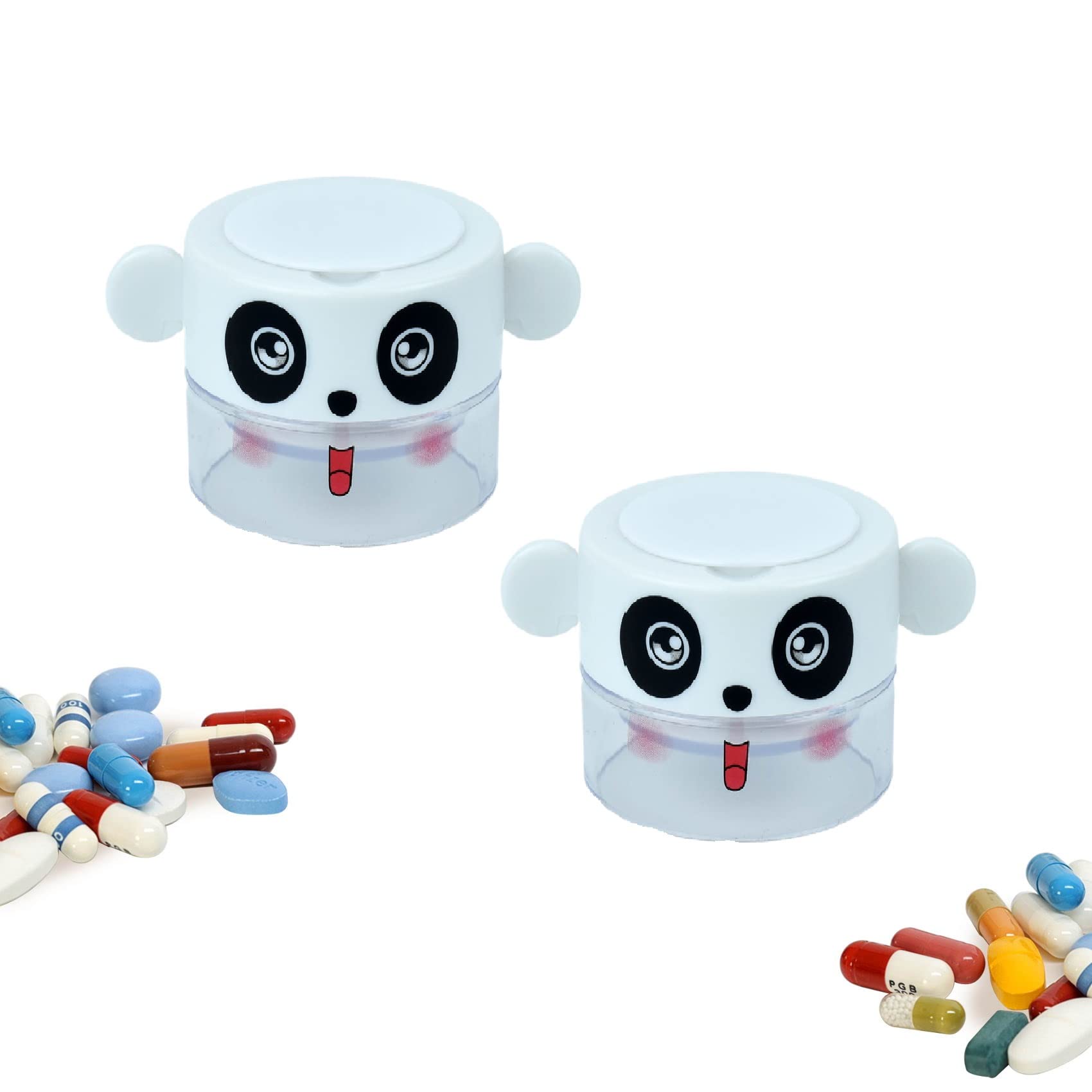 2 Pack Pill Crusher and Grinder - Professional Portable Pill Pulverizer for Tablets, Vitamins & Medications - Easy-to-Use Medicine Crusher for Elderly, Kids & Pets (White) - Perfect for Home Care, Nursing & Travel Use