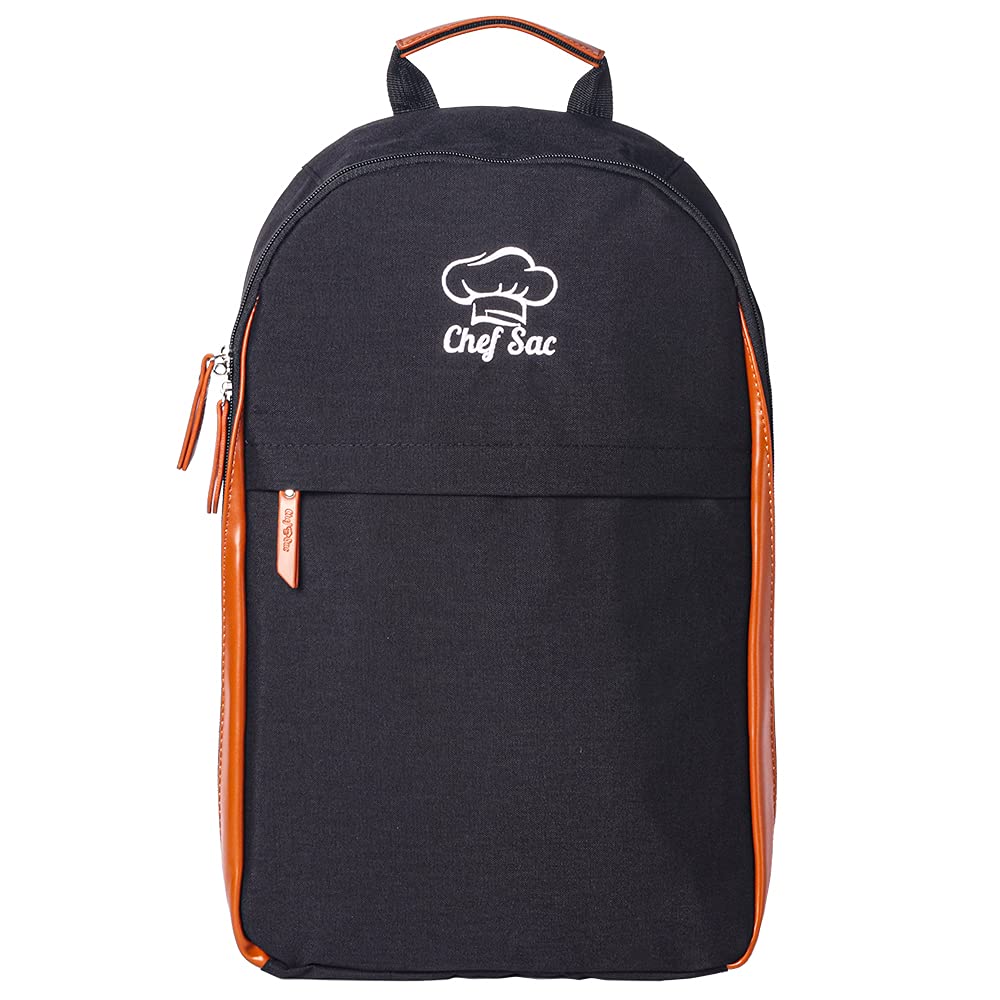 Professional Chef Knife Bag with 20+ Pockets - Foldable Kitchen Knife Organizer for Chefs & Culinary Students - Large Tablet/Notebook Compartment - Durable 500D Nylon Backpack (Black) | Perfect for Cooking Classes, Restaurant Work & Culinary School