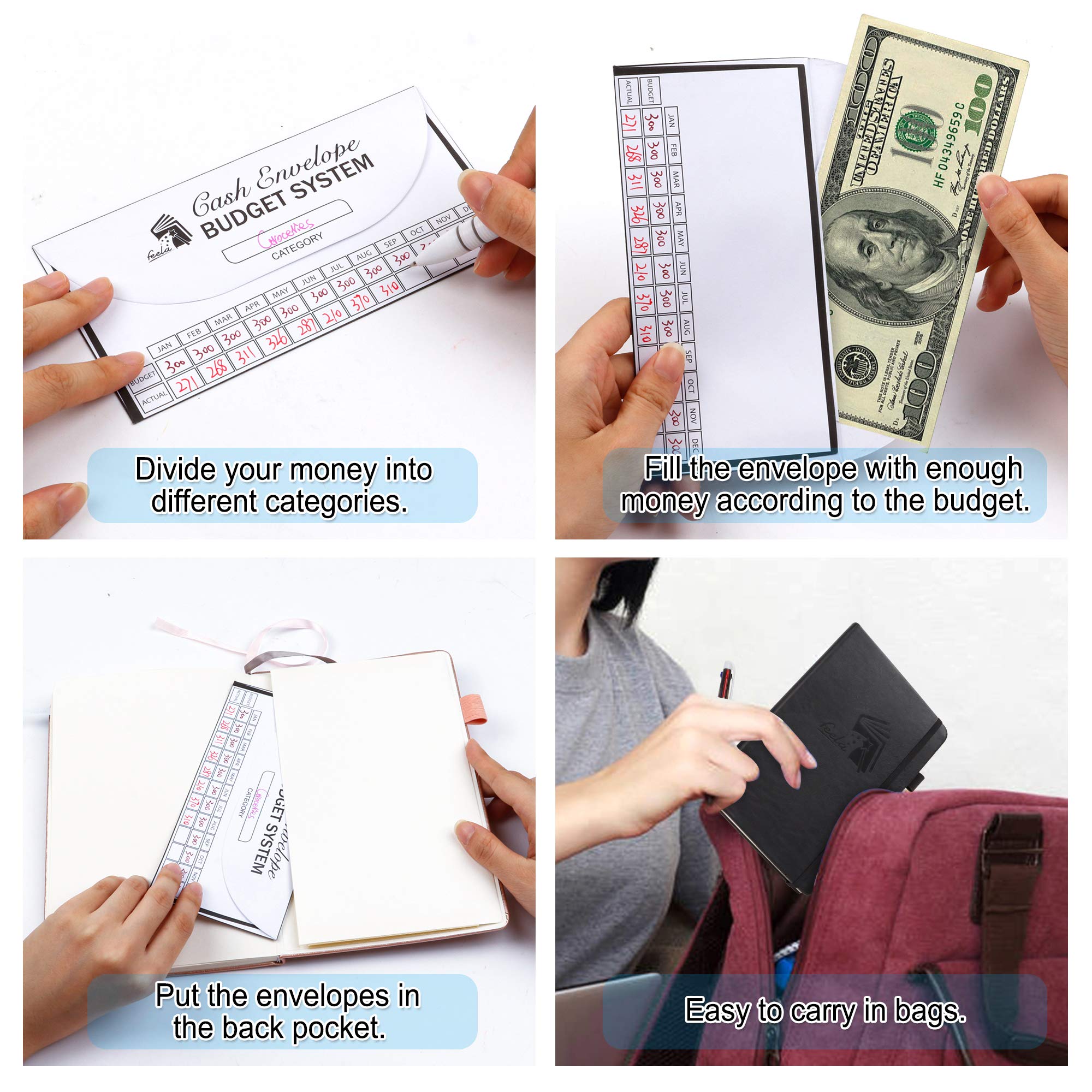 2025 Budget Planner - Undated Monthly Bill Organizer & Financial Journal with Expense Tracker | Includes Budget Envelopes, Stickers, Pen & User Manual | A5 Hardcover Money Management Notebook (Black) | Perfect for Personal Finance, Debt Tracking & Savings Goals