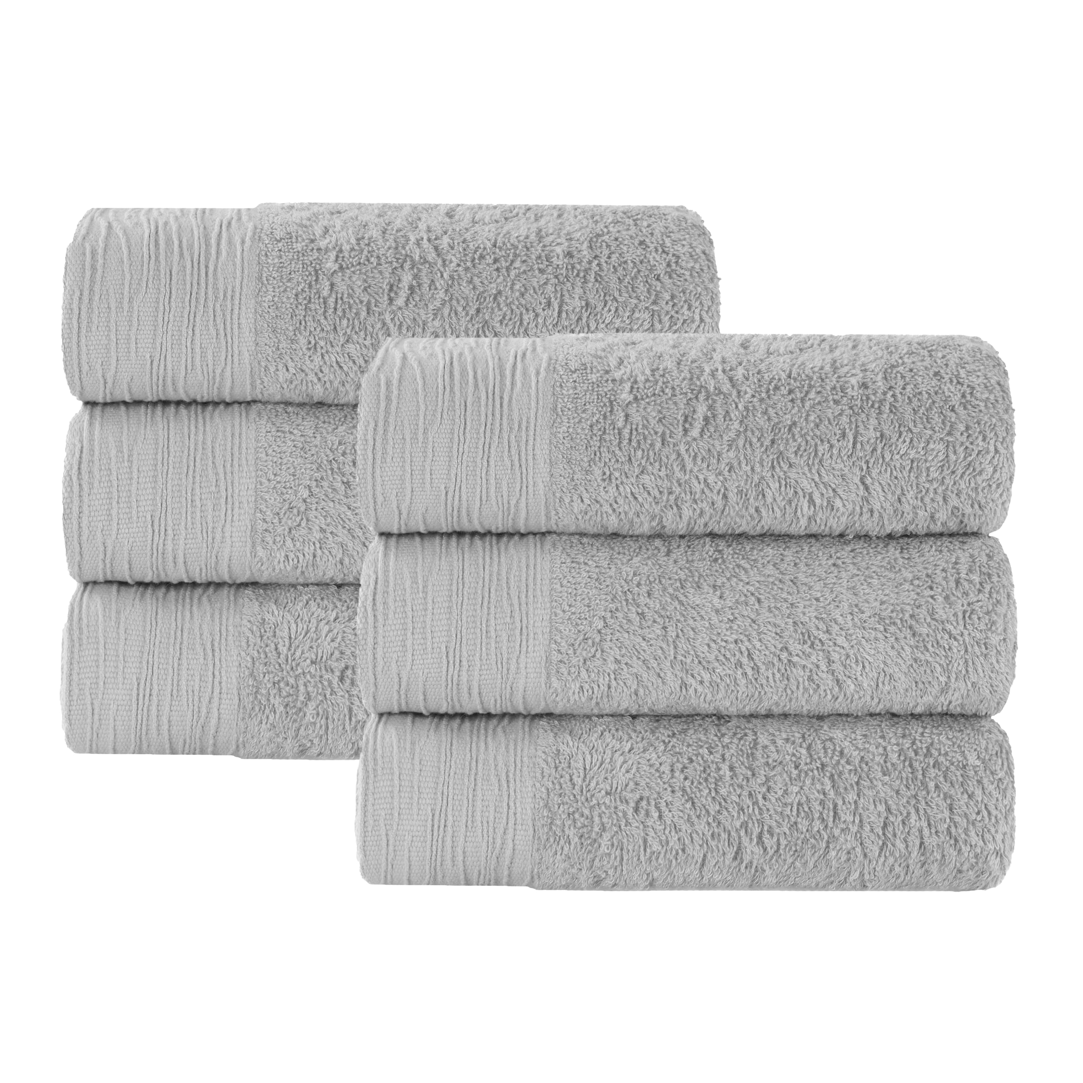 6-Pack Bamboo Rayon Eco-Friendly Fluffy Hand Towels | Soft, Absorbent & Sustainable | Perfect for Bathroom, Kitchen & Spa Use