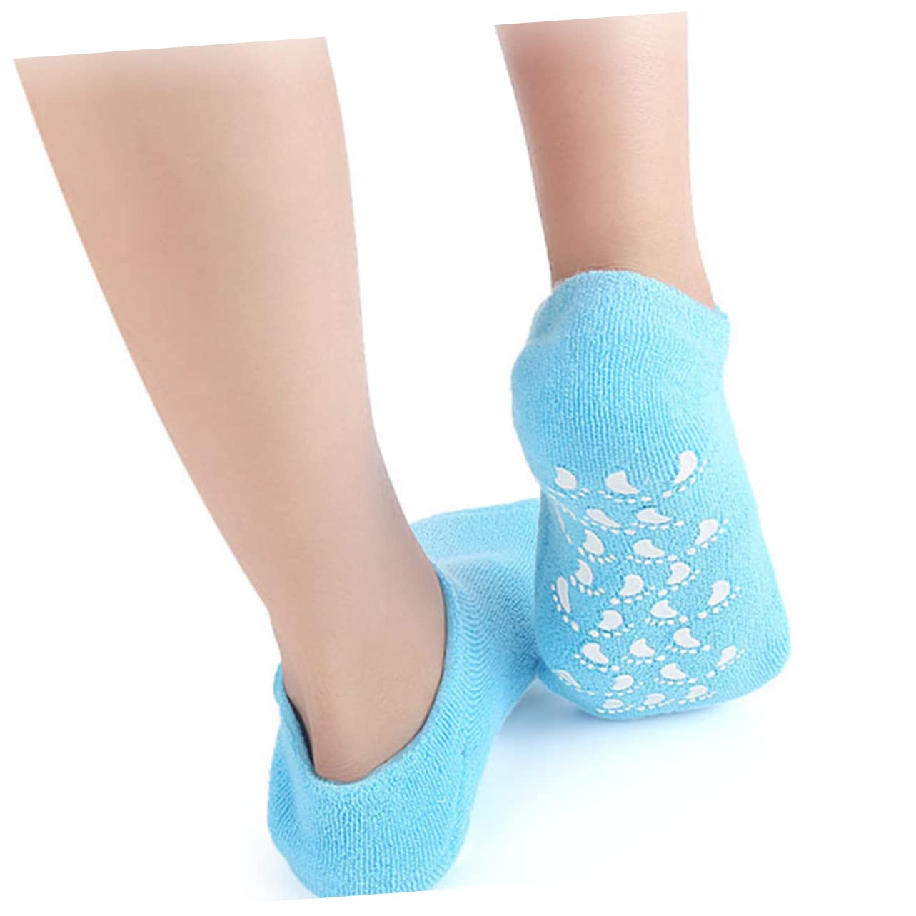 FOMIYES 2 Pairs Moisturizing Gel Socks for Dry Cracked Feet - Ultra Soft Spa Foot Care Socks with Hydrating Gel - Perfect for Overnight Treatment, Pedicures & Relaxation at Home