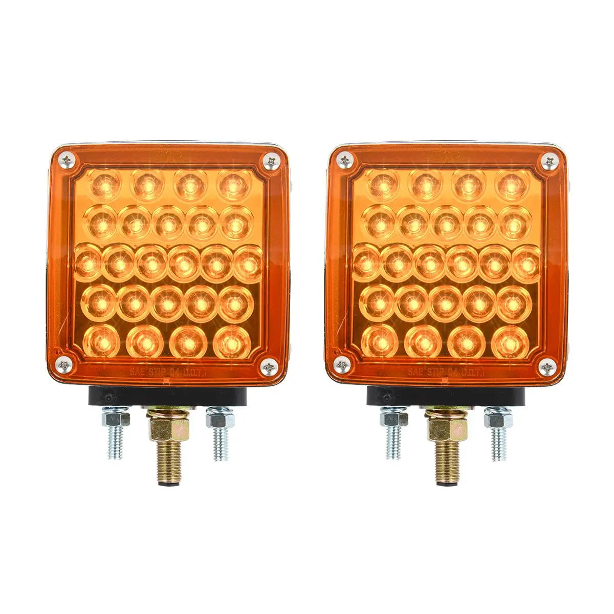 Double Stud Double Face Pearl LED Light Pair - Waterproof Car Interior Lights for Footwell, Dashboard, and Cup Holder Decoration