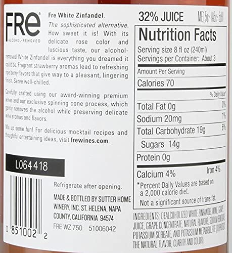 Sutter Home Fre White Zinfandel Non-Alcoholic Wine Bundle (12-Pack, 750ml Bottles) - Includes Ice Packs, Corkscrew, Phone Grip & Seasonal Pairing Recipes | Perfect for Parties, Gifts & Sober Celebrations