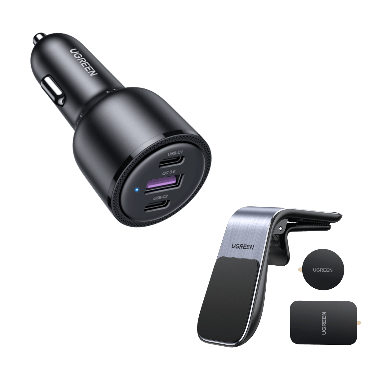 UGREEN 69W USB C Car Charger Fast Charging Adapter with Dual Ports - Perfect for iPhone 15/14/13, Samsung Galaxy, iPad & More - Ideal for Road Trips & Long Drives