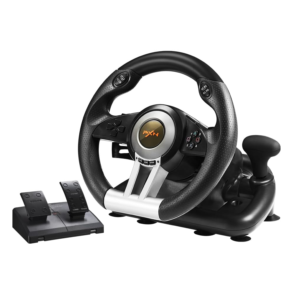 PXN V3 Racing Wheel - Universal Gaming Steering Wheel for PC, PS3, PS4, Xbox One & Nintendo Switch - Perfect for Racing Simulators & Gaming Setups