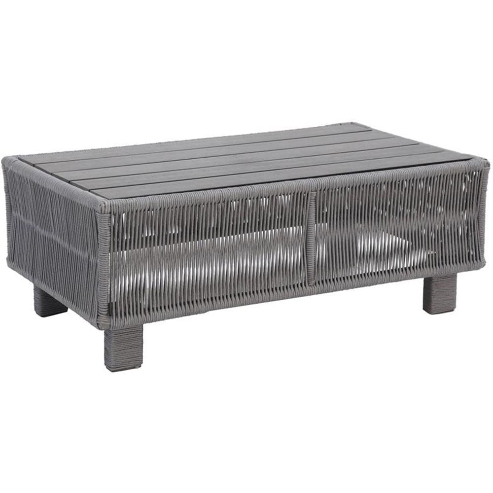 Teva Furniture Cancun Dark Gray Aluminum Frame Coffee Table - Modern Living Room Centerpiece for Home & Office Decor