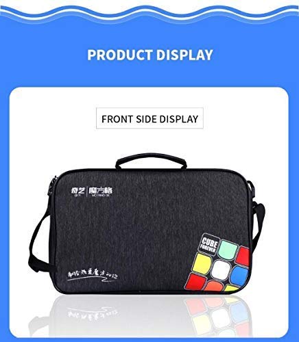 Professional Speed Cube Storage Bag with Individual Compartments for Timer, Cubes, Cup & Mat - Black Satchel Shoulder Carry Case for Competitions & Practice - Perfect for Rubik's Cube Enthusiasts & Speedcubers - by MRC