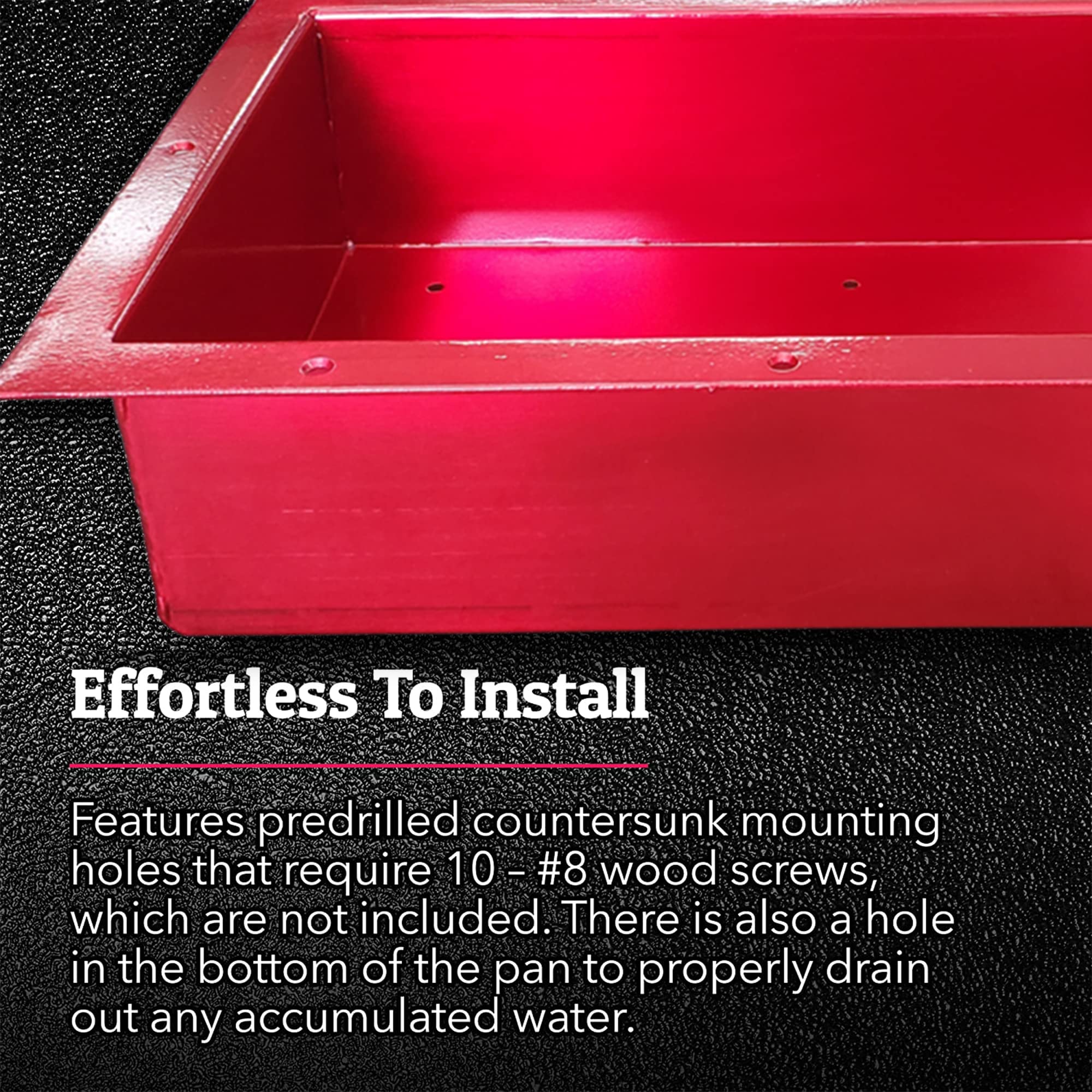 Lurwind Recessed Trolling Motor Foot Pedal Tray - Red Powder-Coated Aluminum, 19.375