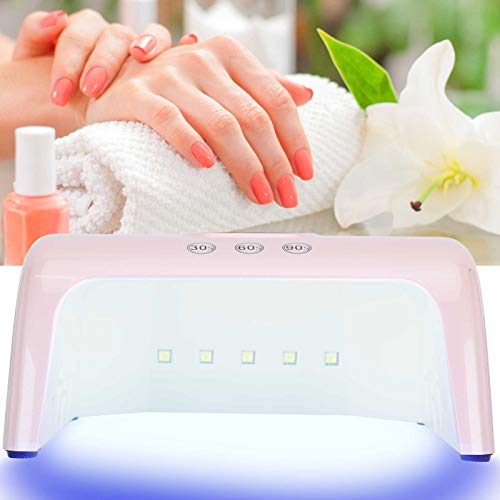 30W UV LED Nail Dryer Lamp for Gel Polish - 3 Timer Settings, Fast Curing Manicure Light for Salon & Home Use (US-Rosa)