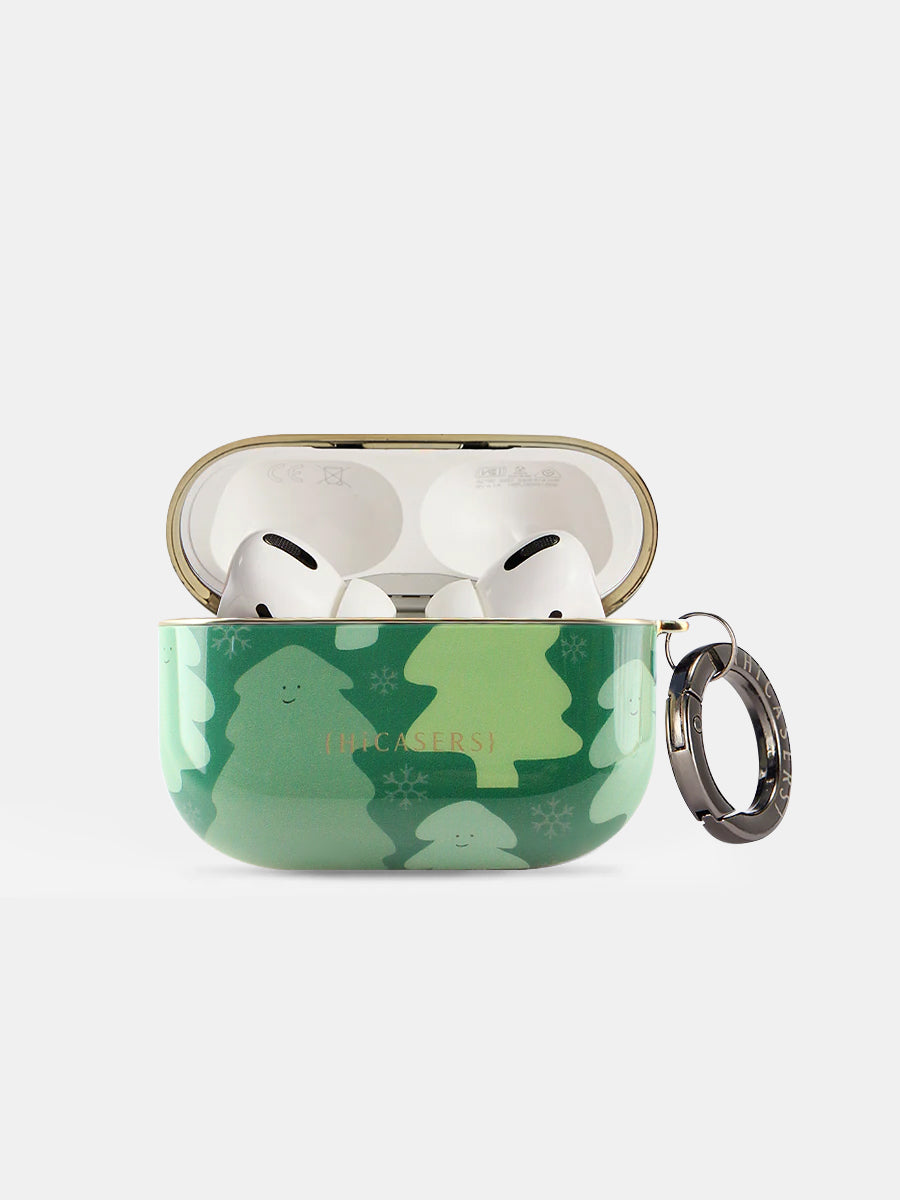 Christmas Tree Pattern AirPods Case Green - Festive Protective Cover for AirPods 1/2/3/Pro - Perfect Holiday Gift & Christmas Decoration Accessory