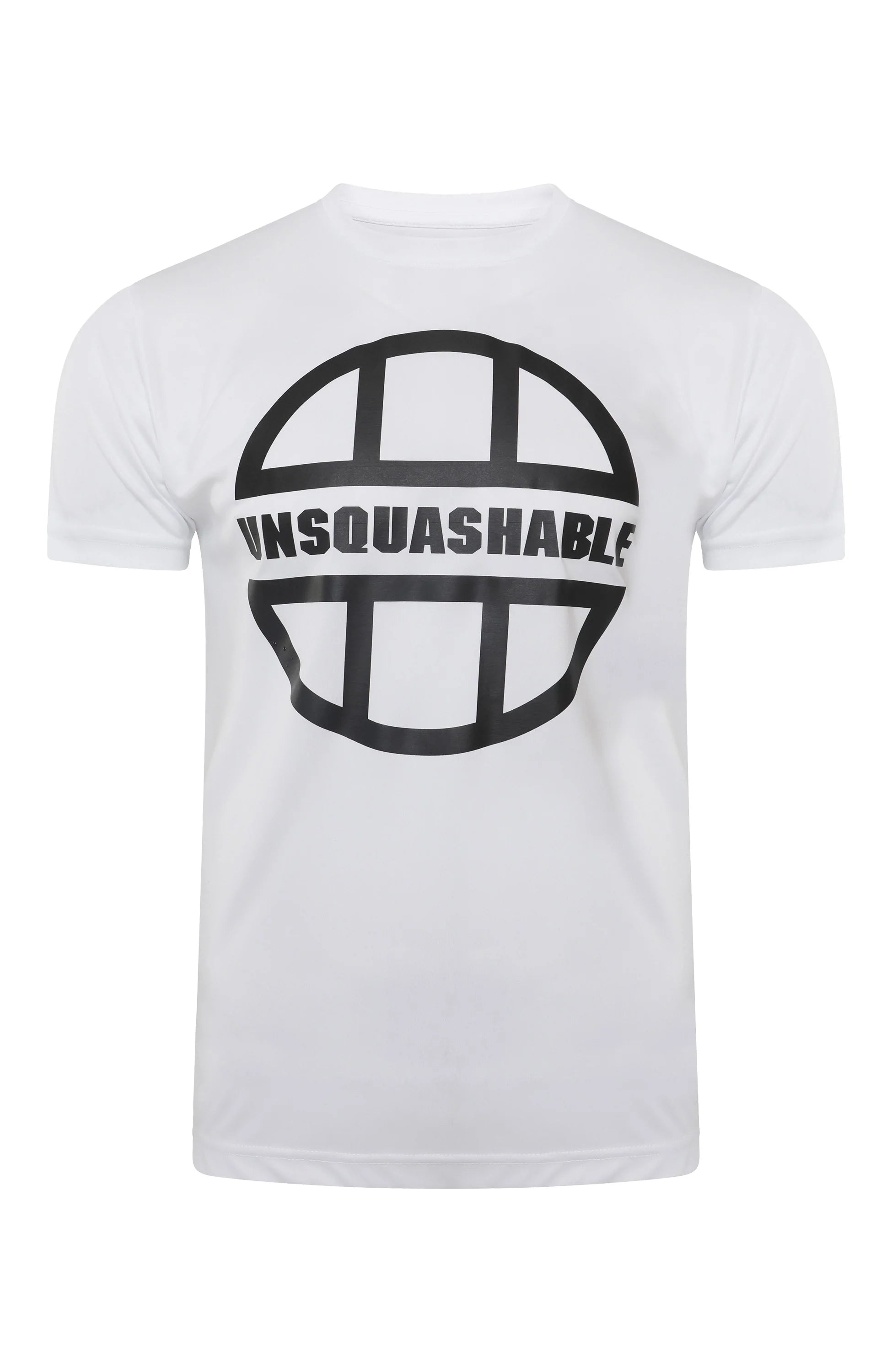 UNSQUASHABLE Men's Performance Training T-Shirt - Breathable & Moisture-Wicking Workout Tee for Gym, Running & Sports - White