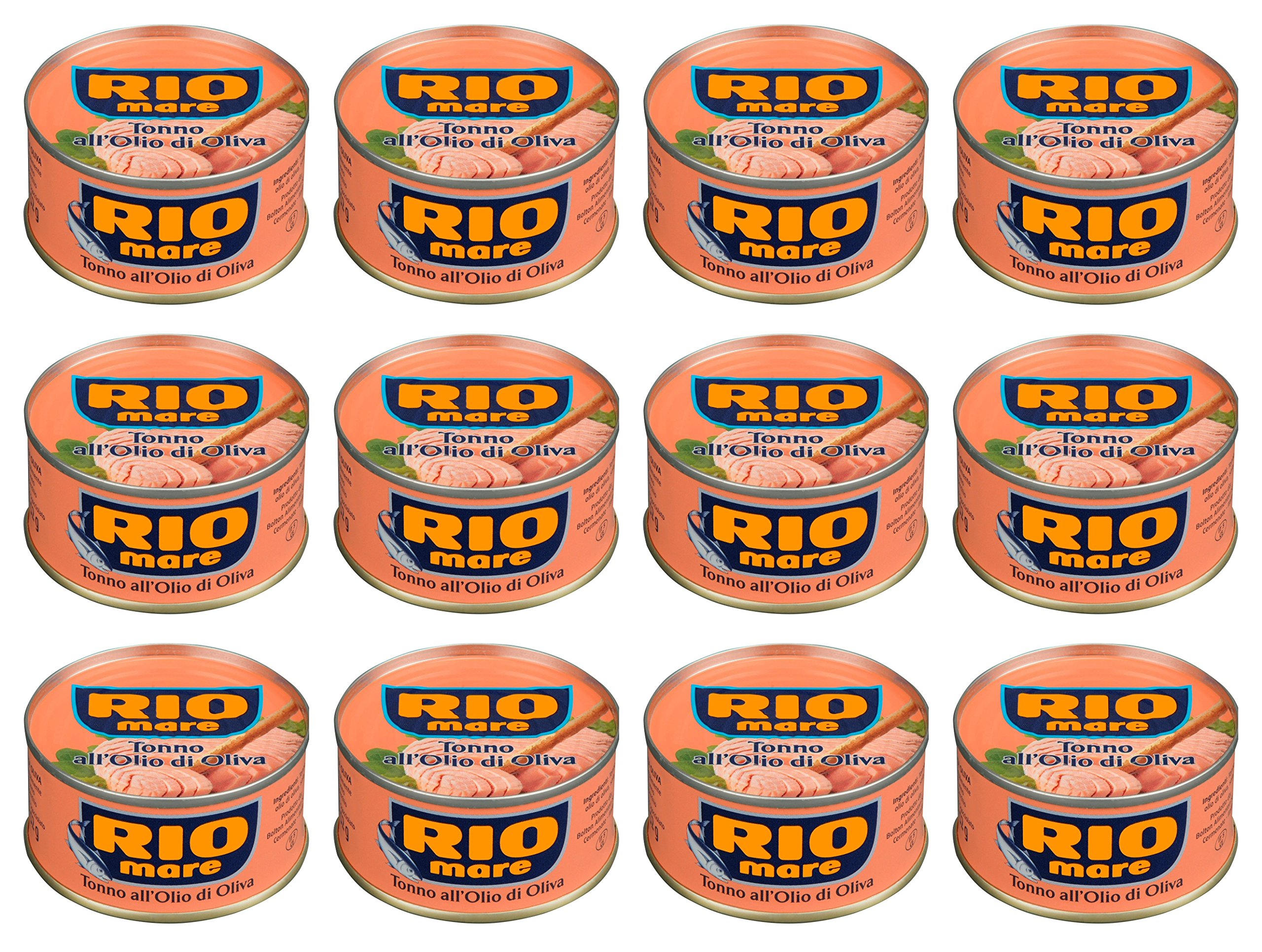 Rio Mare Premium Yellowfin Tuna in Olive Oil - Pack of 12 Cans (80g/2.82oz Each, 960g/33.86oz Total) | Italian Imported Tuna Fish for Salads, Sandwiches & Healthy Meals