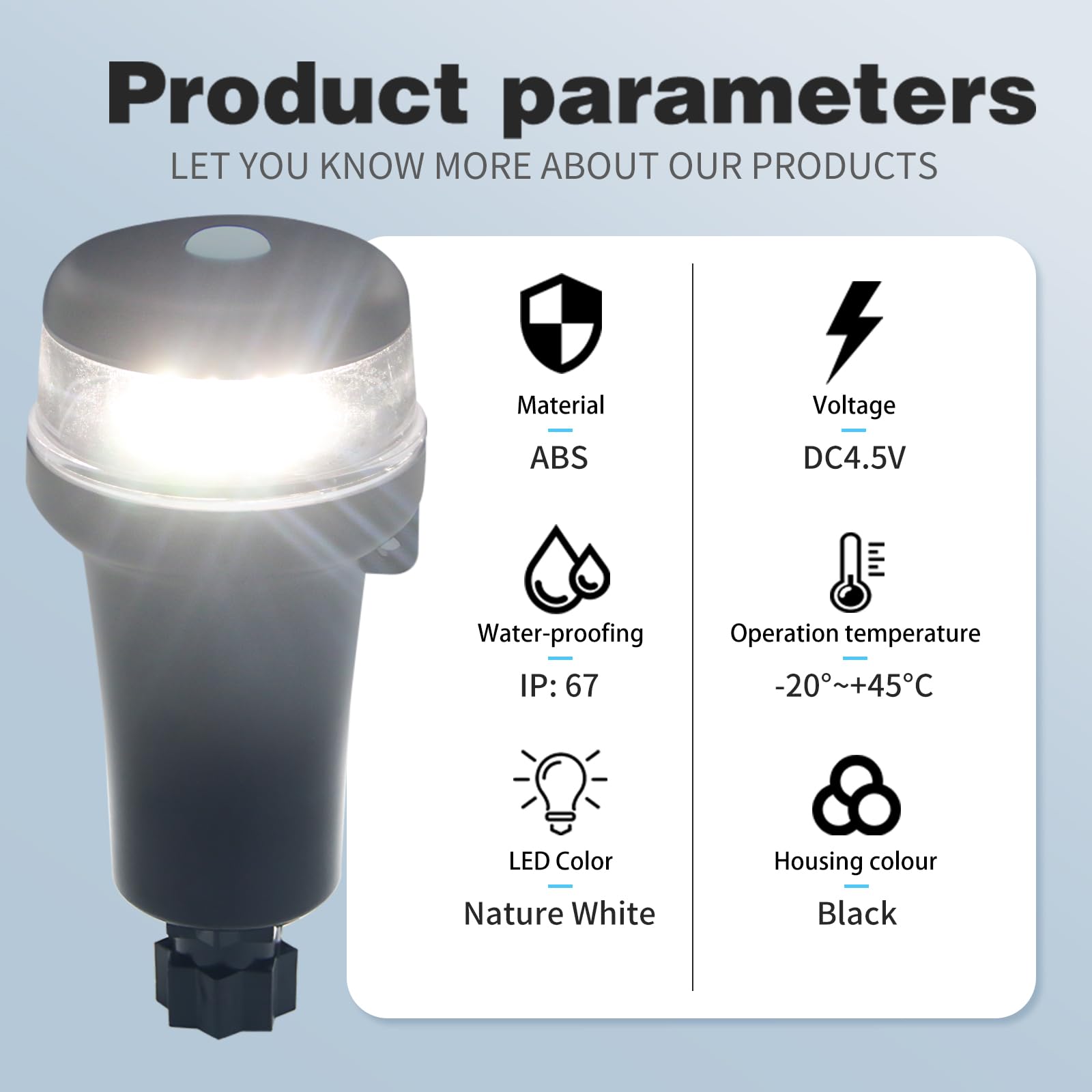 Portable Kayak Battery LED Navigation Lights with Multi-Adaptors - 3AA Battery Powered, Waterproof for Inflatable Boats - Surface Mount Adhesive Base (White with Fixed Base) - Perfect for Night Fishing, Camping & Water Sports