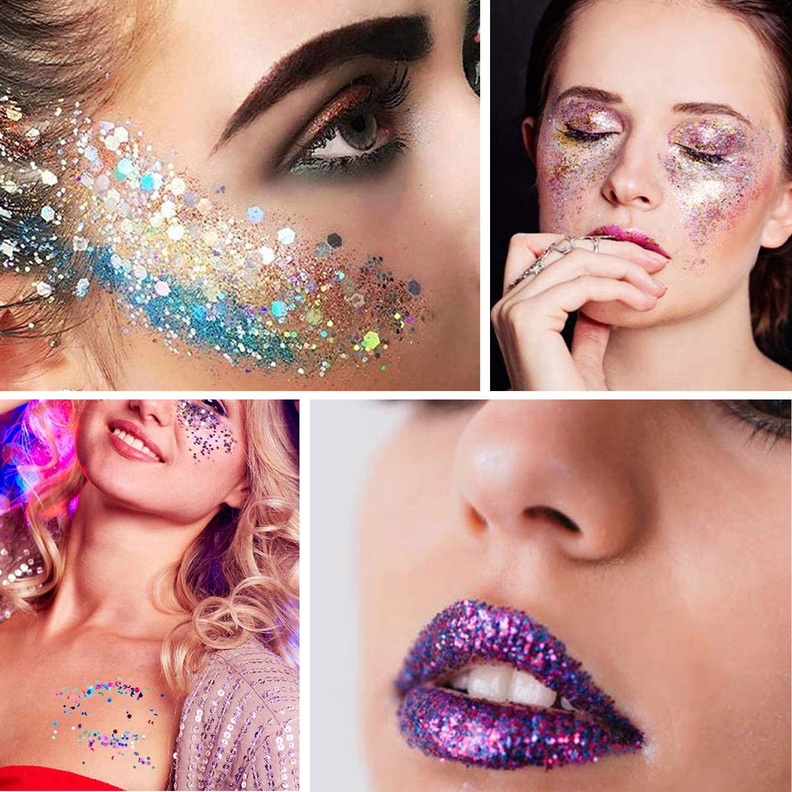 4 Boxes DIY Nail Art Foil Decorations - Metallic Glitter Sequins for Manicure & Nail Art Design - Perfect for Home Salon, Parties, and Special Occasions