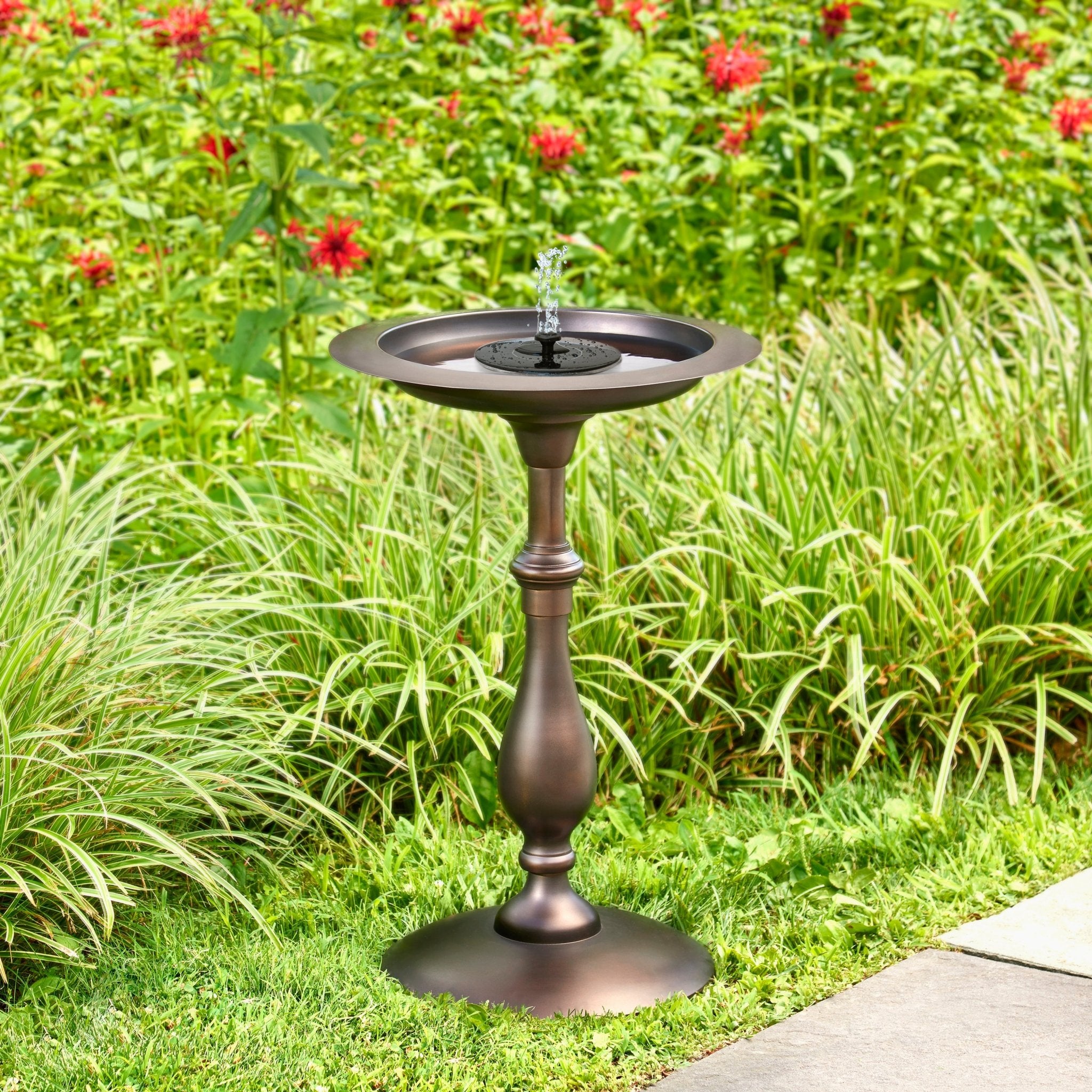 Classic Bronze Bird Bath Pedestal - Elegant Garden Decor for Outdoor Bird Watching & Backyard Wildlife Habitat