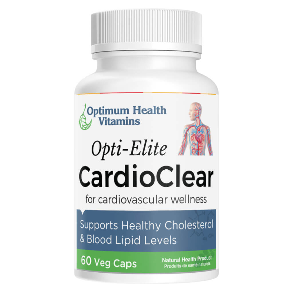 Opti Elite CardioClear Heart Health Supplement - Natural Support for Cholesterol & Blood Pressure - Ideal for Active Lifestyles & Cardiovascular Wellness