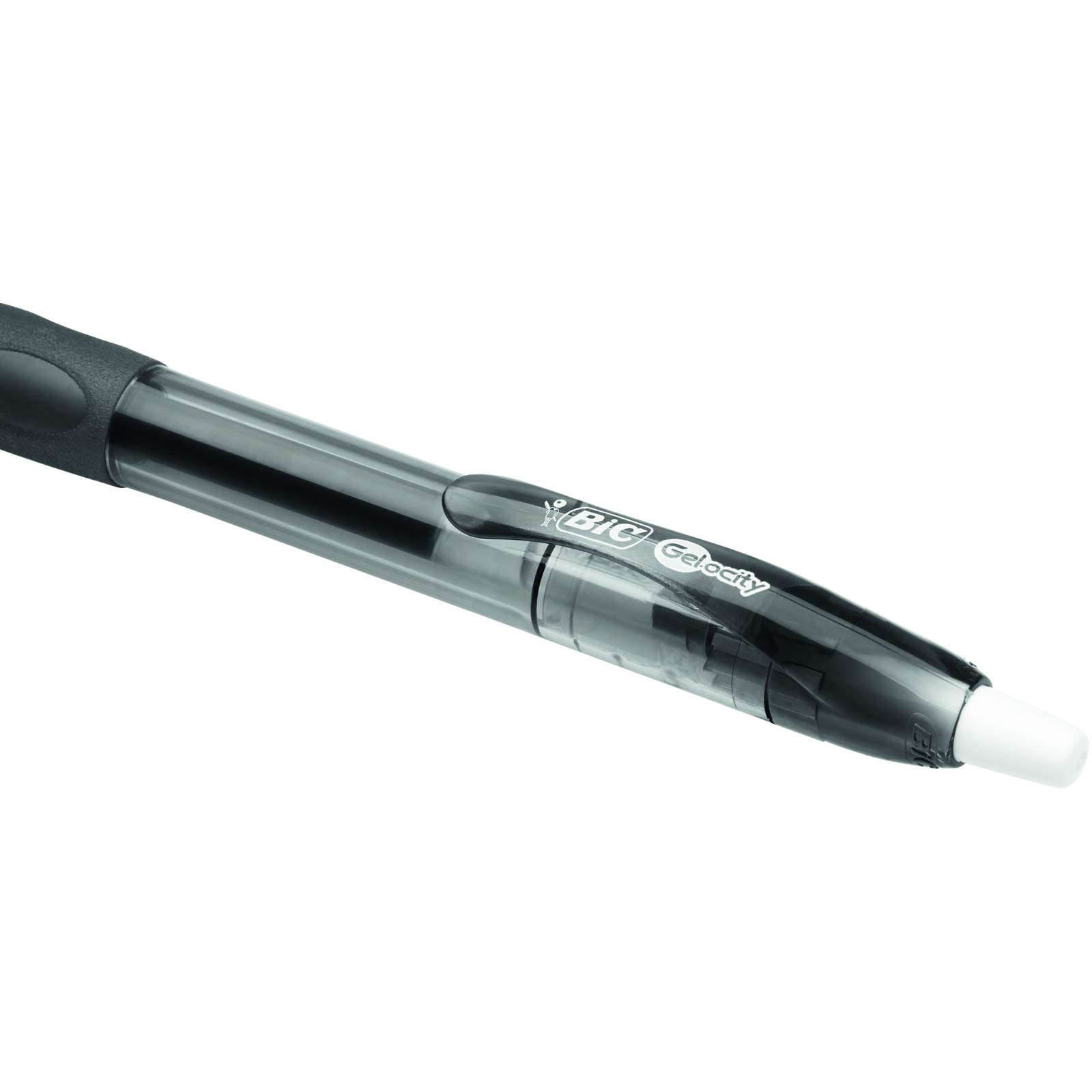 Bic Gel-ocity Original Gel Pens - 12 Pack Black Medium Point (0.7mm) - Soft Grip Comfort & Smooth Writing for Office, School & Note Taking