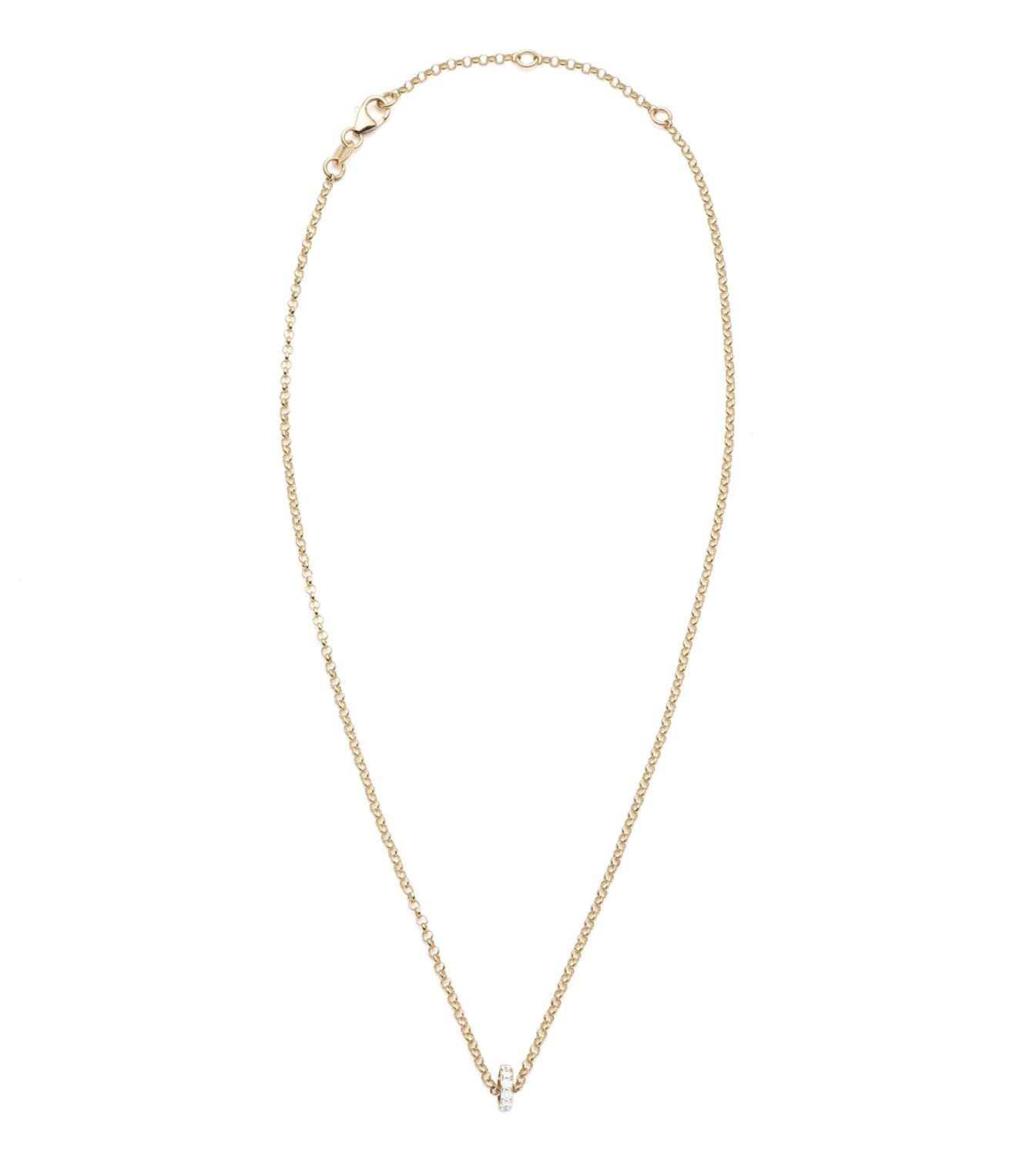Pave Diamond Edge Heartbeat Belcher Chain Necklace - Elegant 14K Gold Fine Jewelry for Women, Perfect for Valentine's Day Gifts & Romantic Occasions