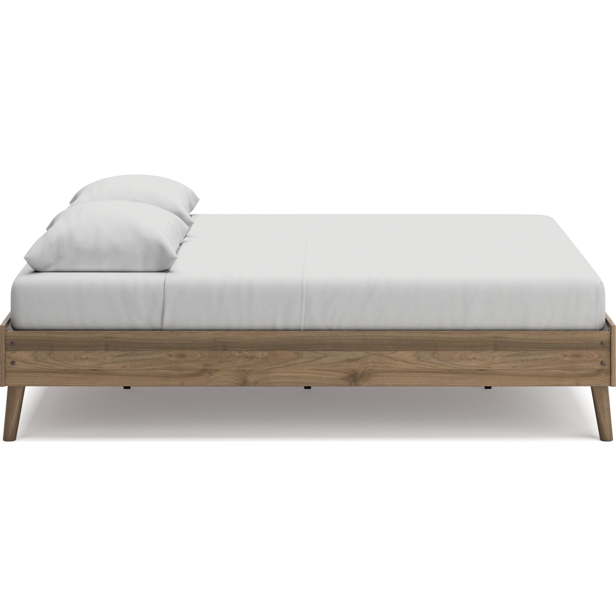 Aprilyn Queen Platform Bed Frame with Headboard - Honey Finish, Modern Minimalist Design for Bedroom, Sturdy Wooden Slat Support, Easy Assembly, Perfect for Master Bedroom, Guest Room, or Studio Apartment