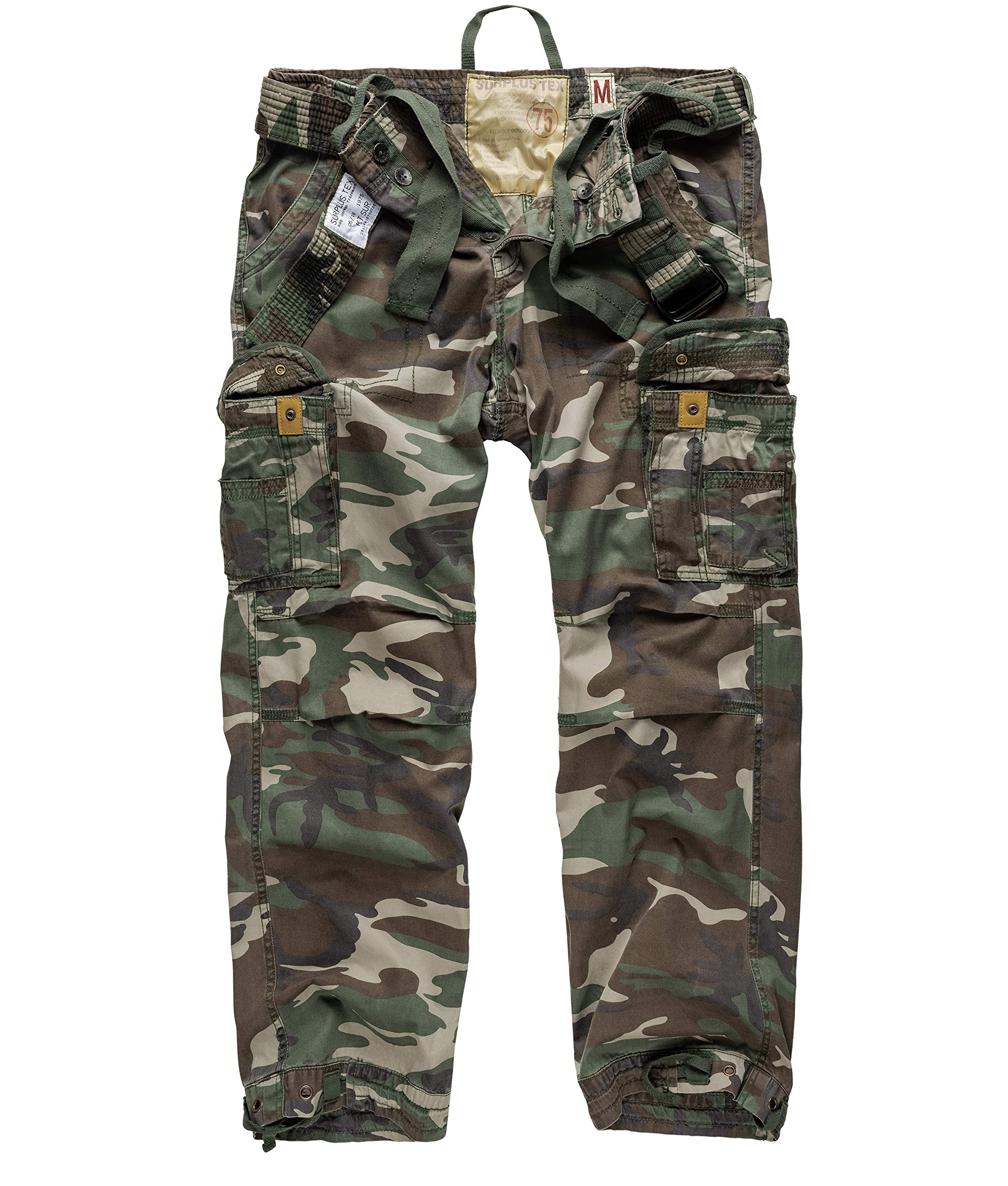 Vintage Camo Cargo Pants for Men - Premium Black Camouflage Tactical Trousers | Outdoor Hiking, Camping & Streetwear Fashion