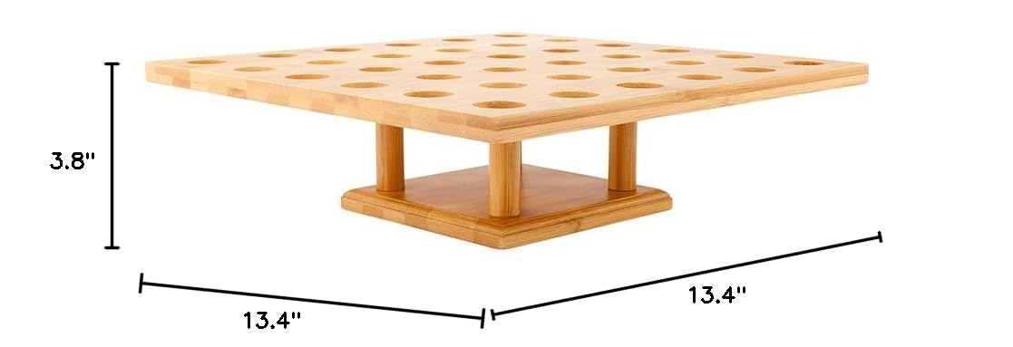 Sturdy 13.5 x 3.8 Inch Bamboo Cone Stand with 36 Slots - Durable Cone Holder for Ice Cream, Dessert, or Cotton Candy at Buffets, Banquets & Catering Events (Cones Sold Separately) - Perfect Party Supplies for Weddings & Birthday Celebrations