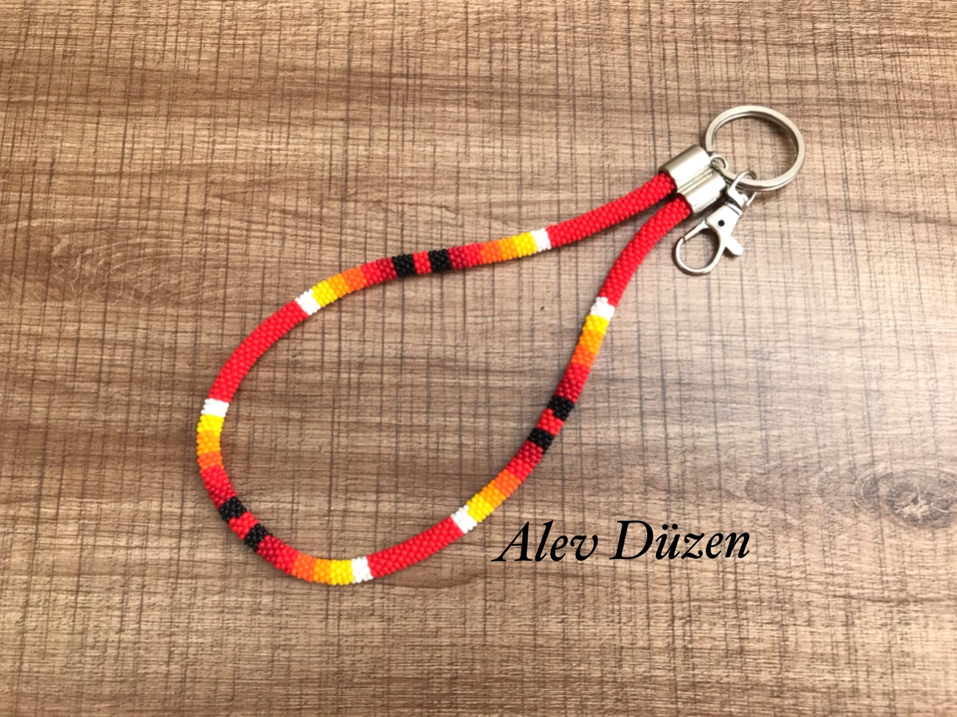 Native American Beaded Keychain - Handmade Leather Keyring with Beads, Purse Charm & Wristlet for Women - Boho Tribal Style ID Holder & Card Wallet - Perfect for Handbags, Backpacks, Gifts and Travel Accessories