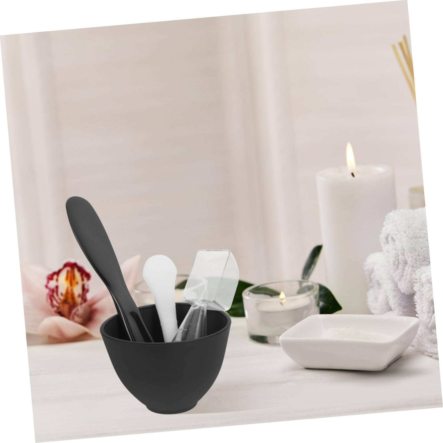 1 Set Black PP Silicone Facial Mask Mixing Bowl - DIY Skin Care Blender for Peel Off Masks, Facemask Application & Skincare Routine - Perfect for At-Home Spa, Beauty Treatments & Professional Salon Use