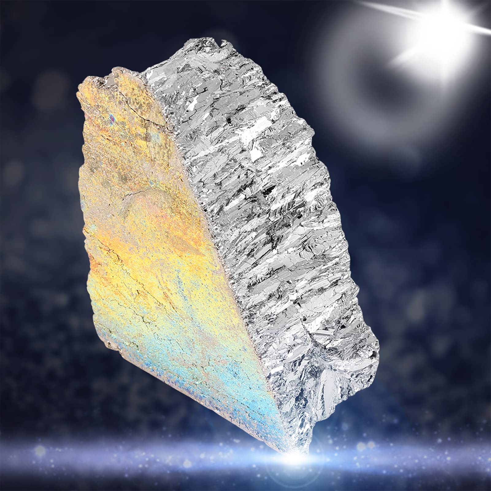 High-Purity Bismuth Ingot & Crystal - Low Conductivity for Semiconductors, Cosmetics, Superconductors & Flame Retardants | Perfect for Lab Experiments, Jewelry Making & Electronic Components