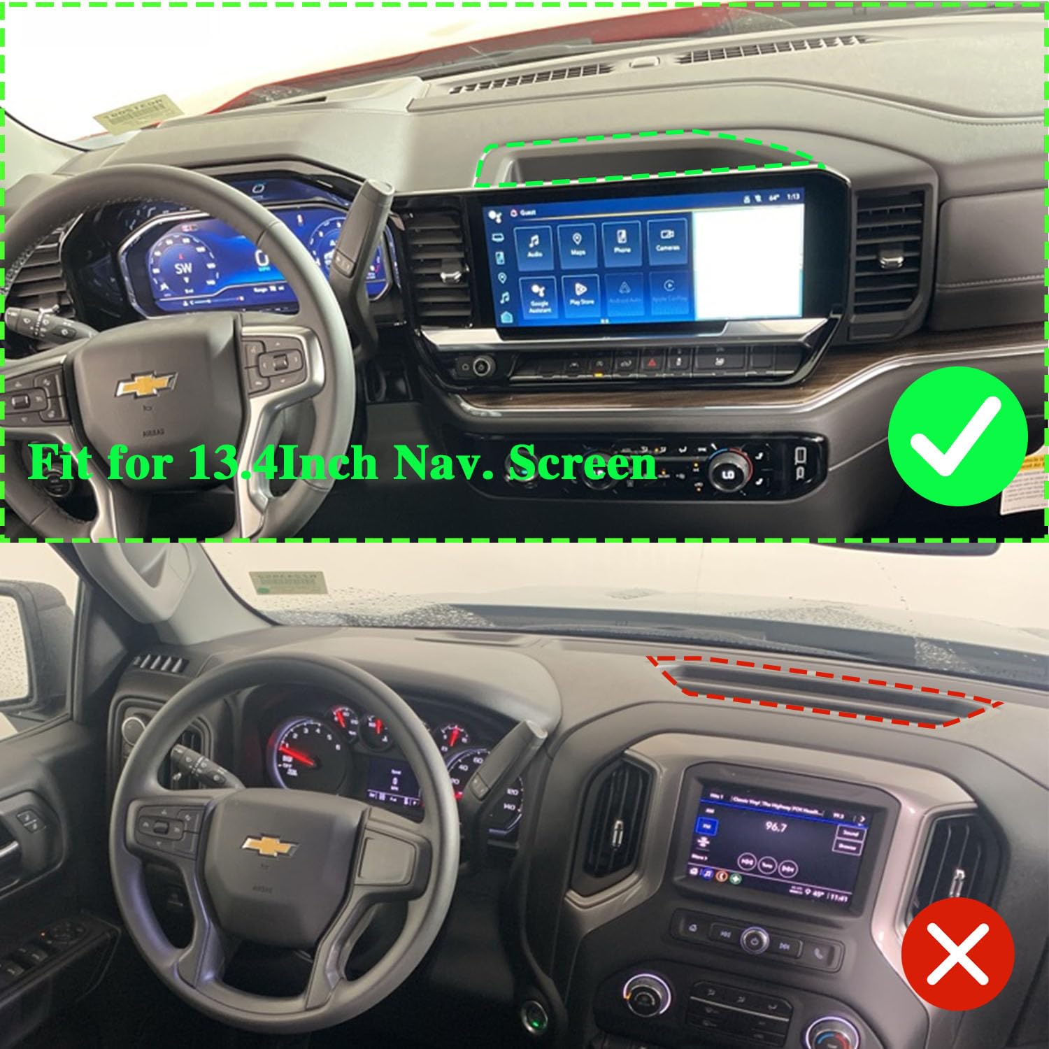 2022-2025 Chevy Silverado & GMC Sierra Universal Metal Dash Phone Mount | Heavy Duty Car Phone Holder for iPhone & Android | Perfect for GPS Navigation & Hands-Free Driving