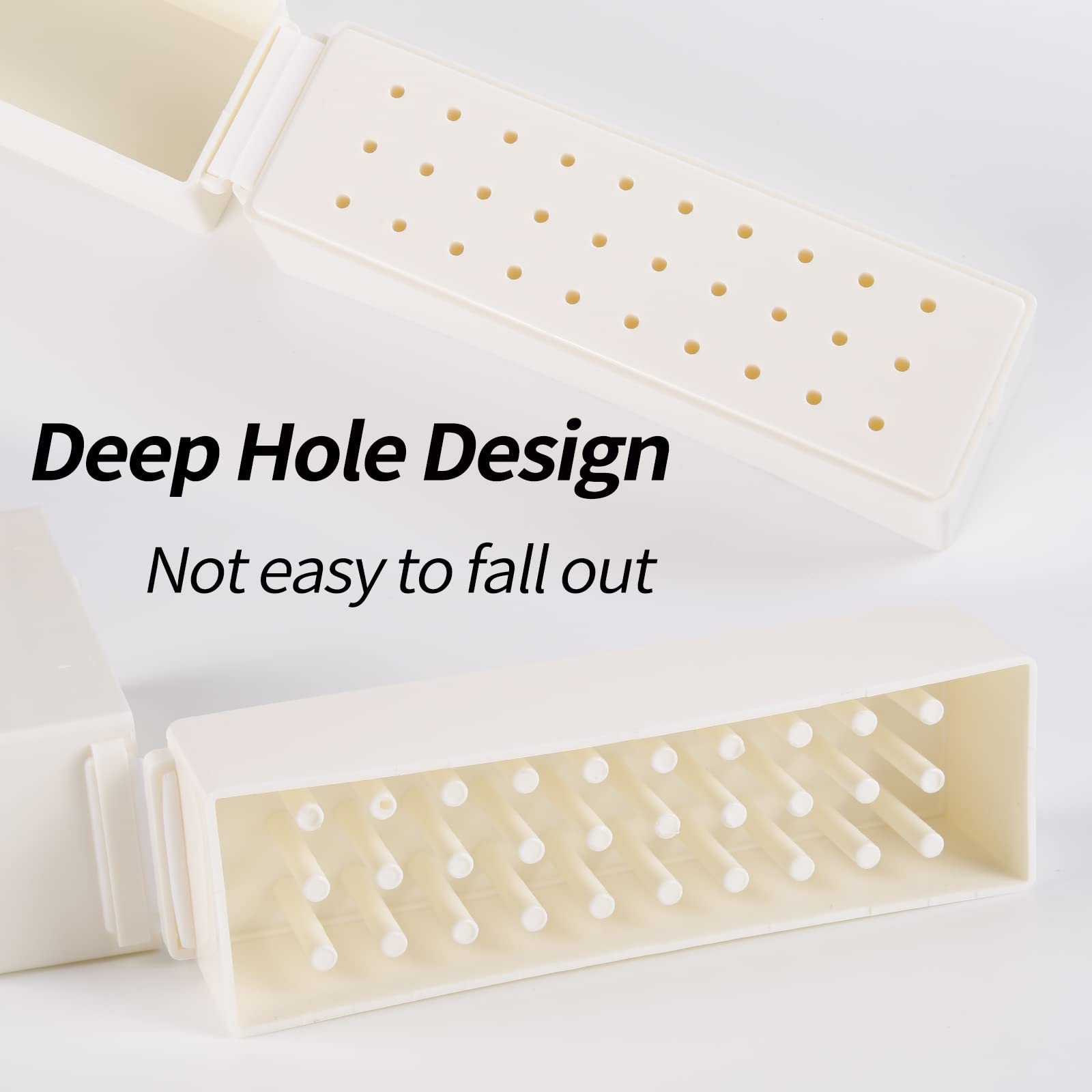 30-Hole Dustproof Nail Drill Bit Holder Organizer Case for Acrylic Nail Efile Bits - Professional Manicure Tool Storage Container (Bits Not Included) | Perfect for Salon, Home & Travel Nail Art Organization