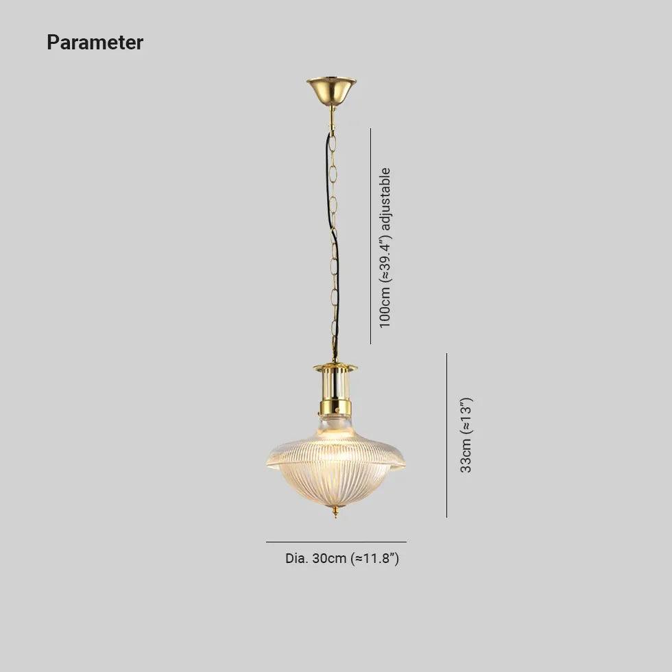 Vintage Textured Glass Pendant Light - Elegant Hanging Fixture for Dining Room, Kitchen Island, or Bedroom Lighting