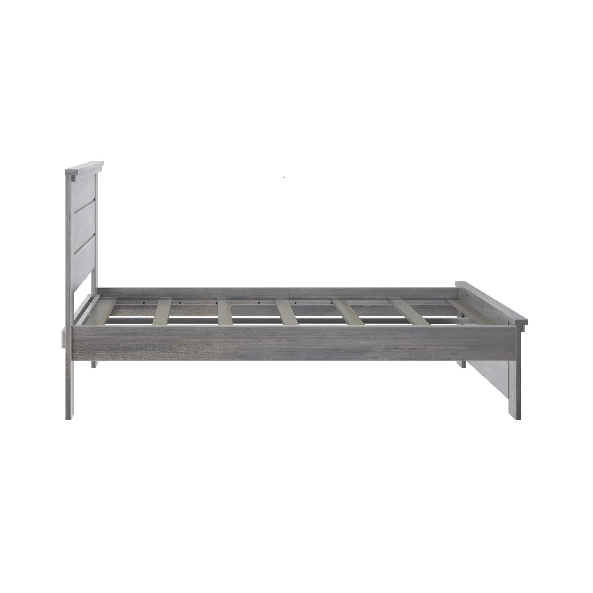 Plank+Beam Rustic Wood Full Bed Frame - Solid Wood Platform Bed with Headboard in Driftwood Finish | Perfect for Farmhouse, Cottage & Loft Style Bedrooms