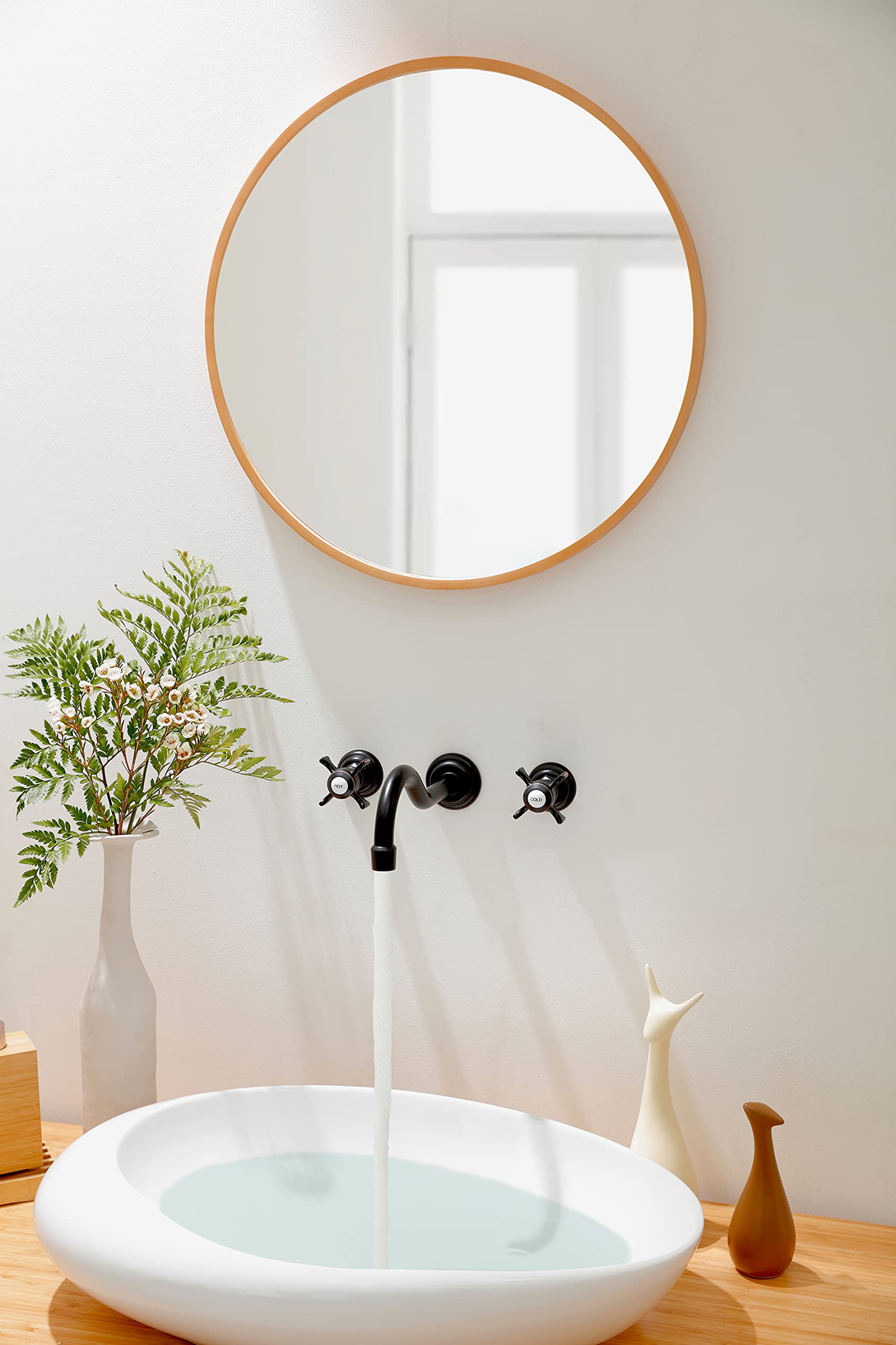 Vintage Two Handle Wall Mount Bathroom Sink Faucet - Oil Rubbed Bronze Finish with Rough-in Valve - Perfect for Farmhouse, Rustic, or Antique Style Bathrooms