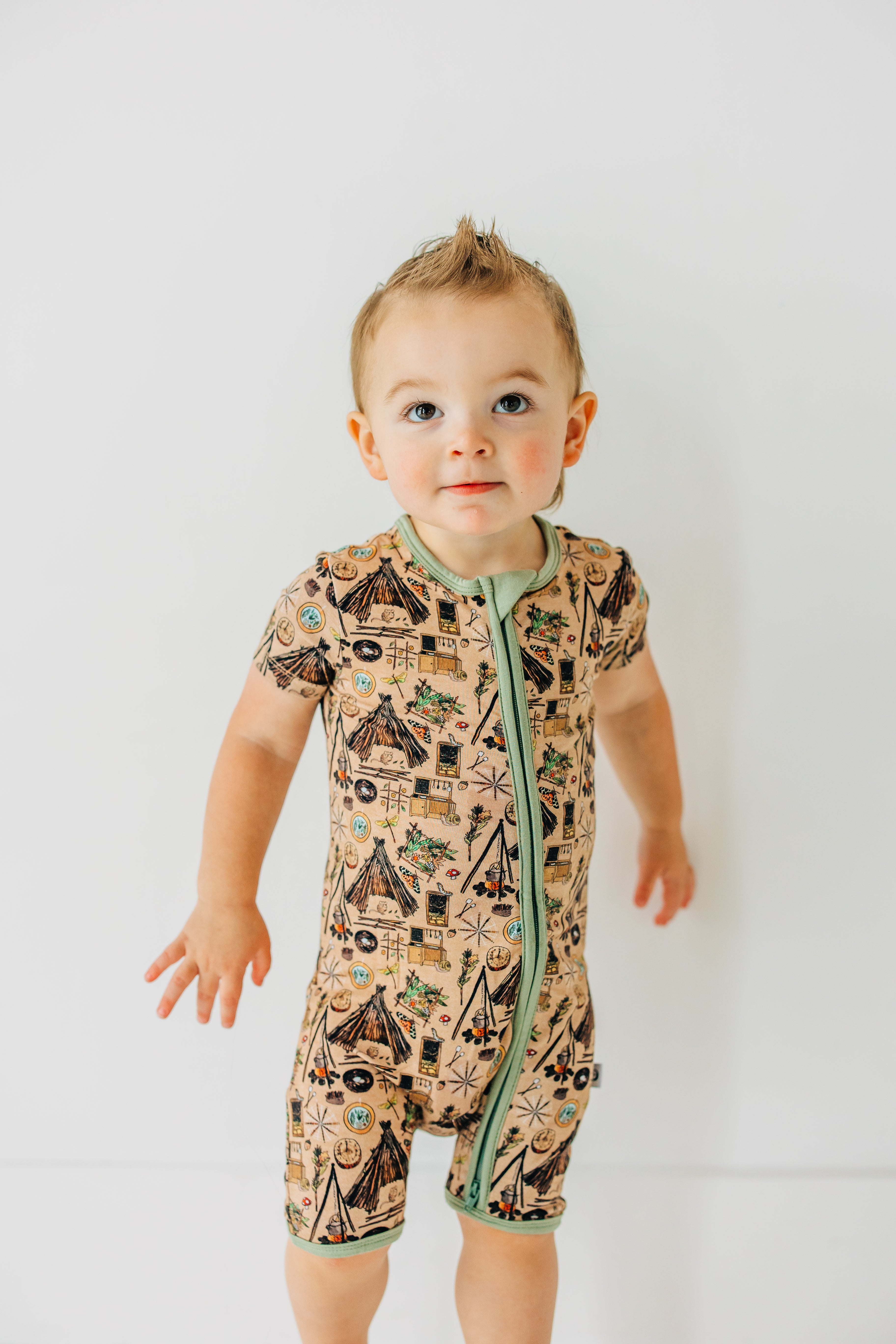 Forest School Shortie Romper - Cute Baby Girls' Summer Outfit | Organic Cotton Playwear for Toddlers & Infants | Perfect for Outdoor Adventures, Playdates & Photo Shoots